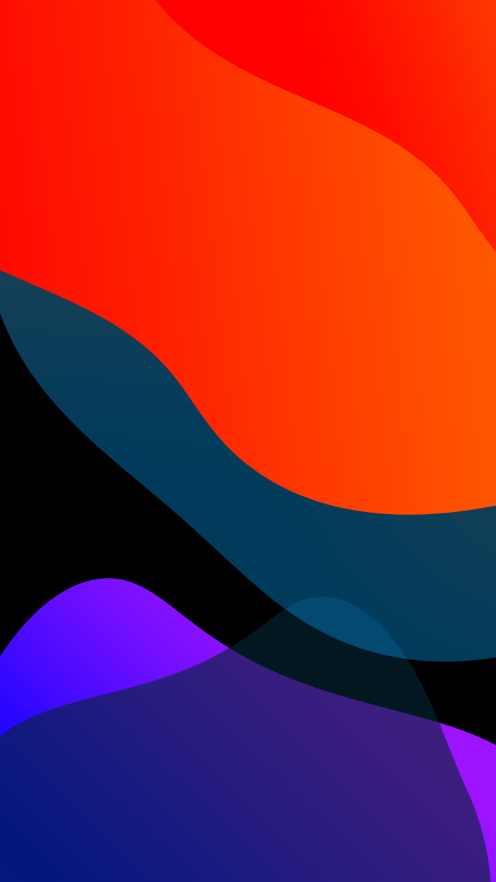 iOS 13 Wallpaper 4K, Stock, Multicolor, Black background