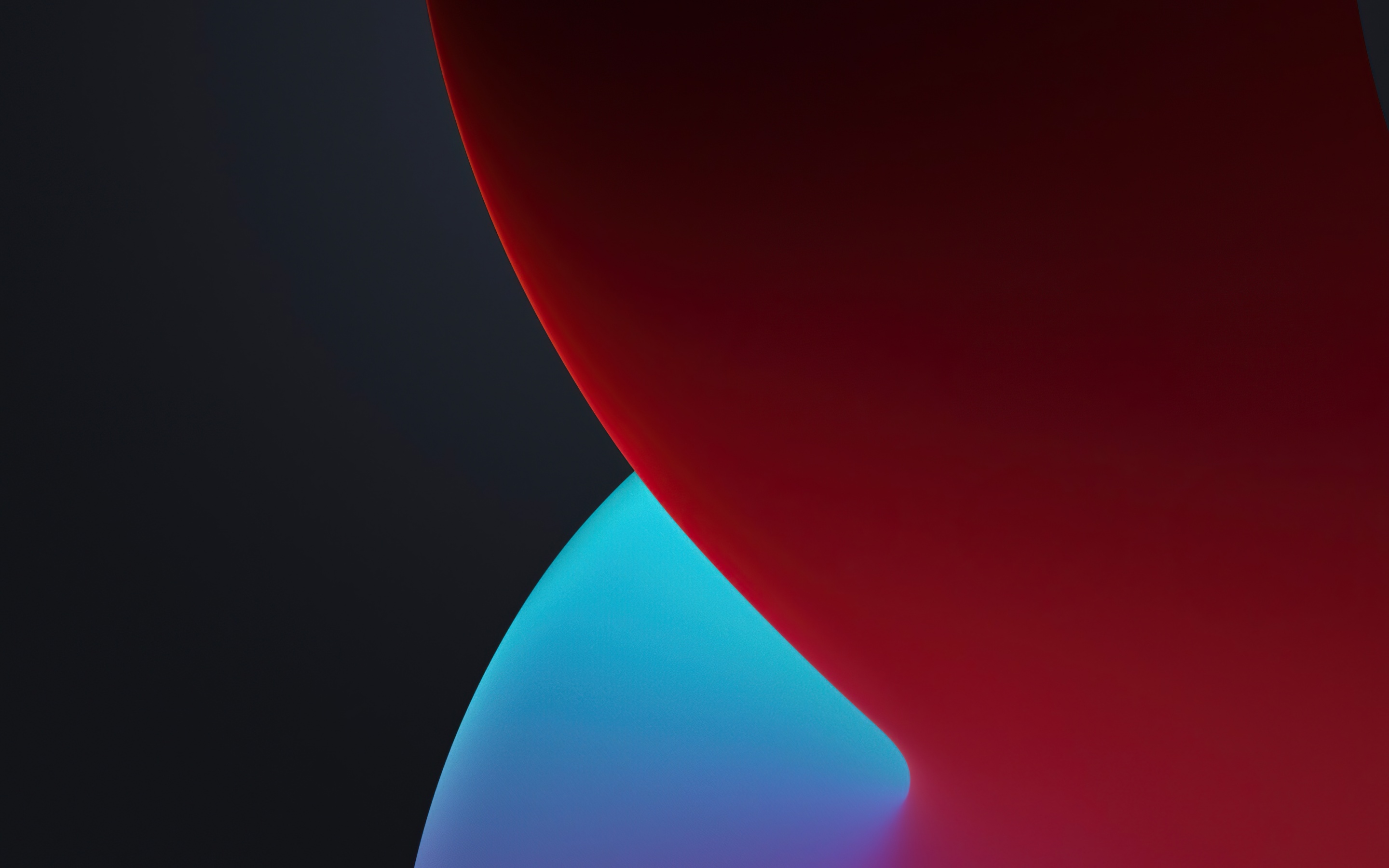 iOS 14 4K Wallpaper, WWDC, 2020, iPhone 12, iPadOS, Dark, Red, Stock
