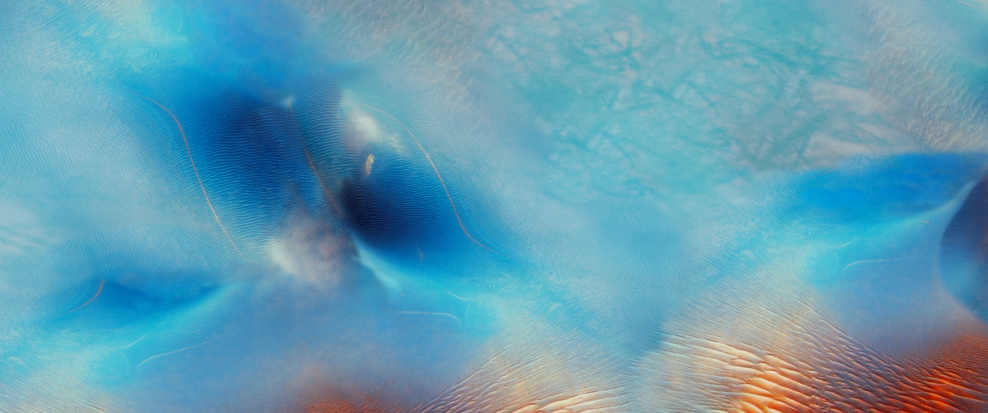 iOS 9 Wallpaper 4K, Desert, Blue, Waves, Abstract, #6418