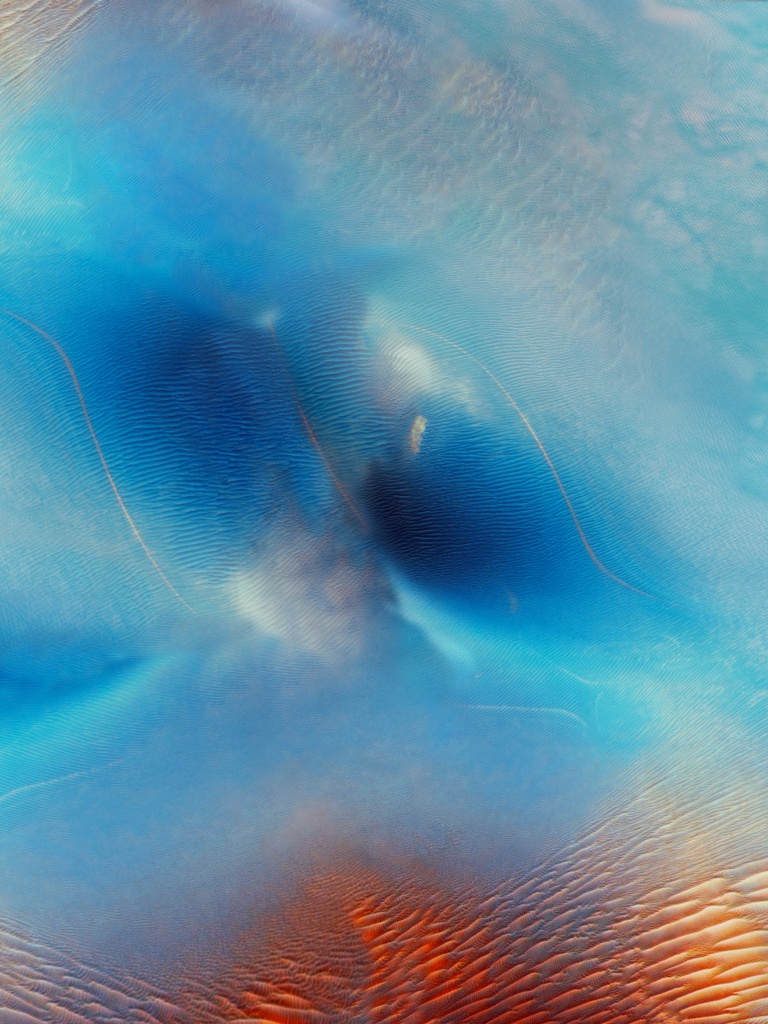 iOS 9 Wallpaper 4K, Desert, Blue, Waves, Retina