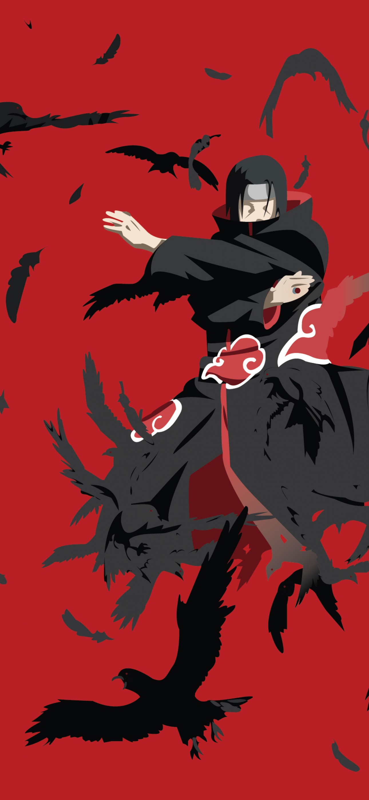 Itachi Uchiha Wallpaper 4K, Naruto, Red background, Anime, #9181