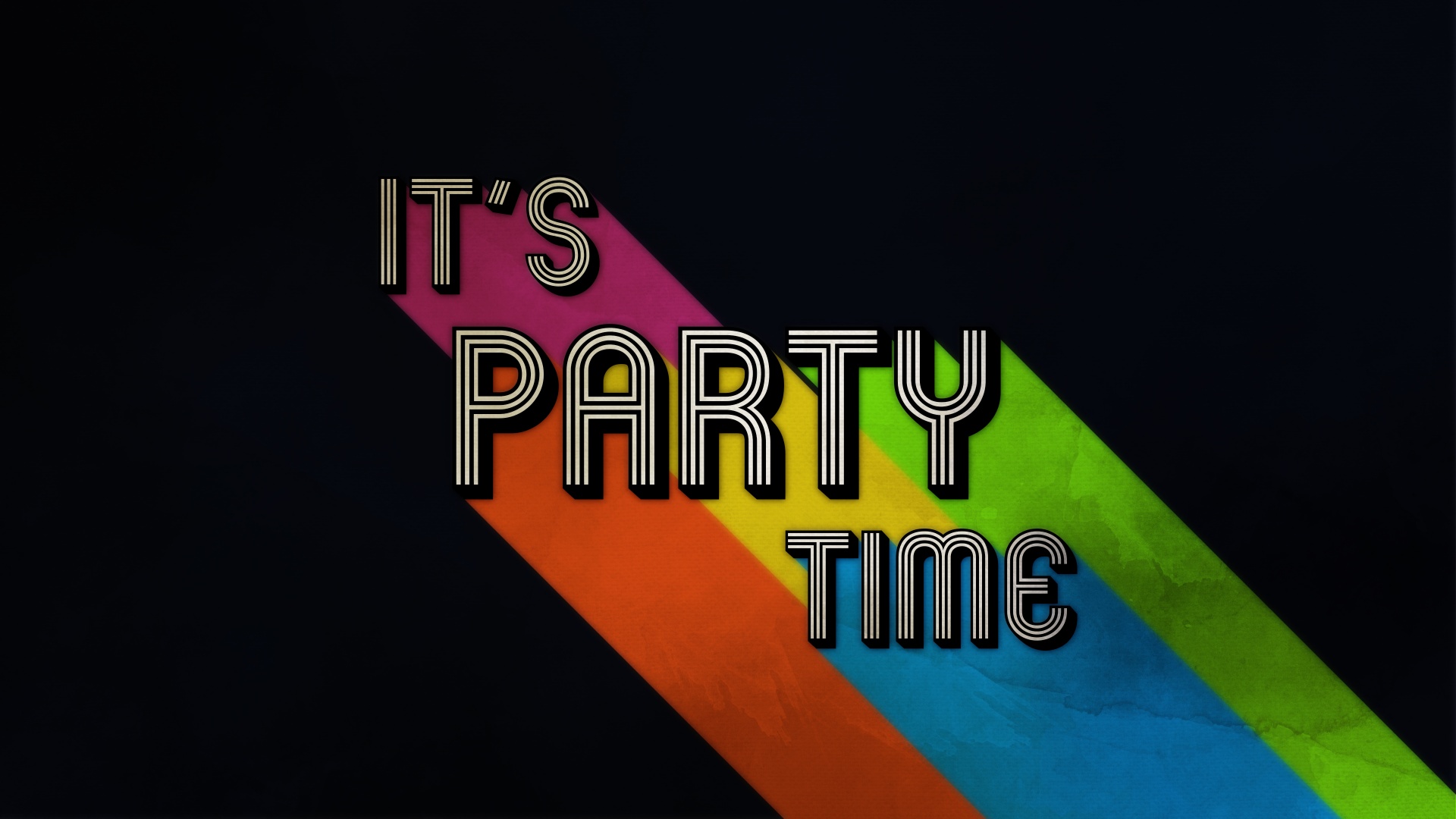 Its Party Time Wallpaper 4K, Black background, Minimal, Colorful, Black