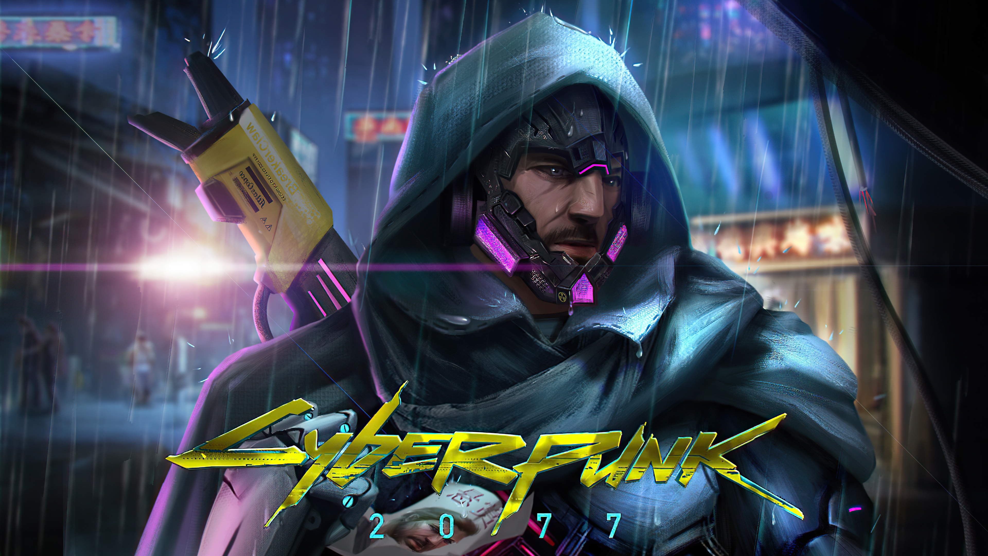 Johnny Silverhand Wallpaper 4K, Cyberpunk 2077, Fan art, Keanu Reeves