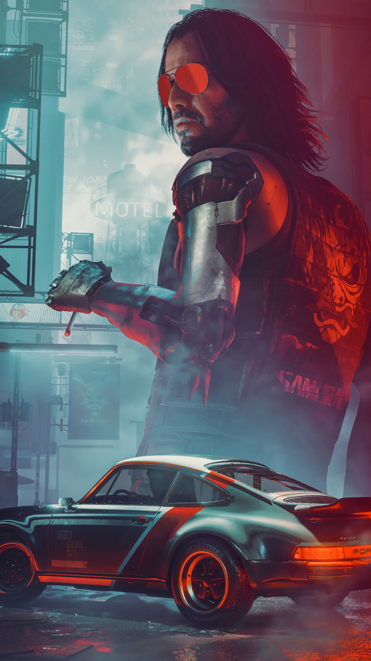 Johnny Silverhand Wallpaper 4K, Cyberpunk 2077, Keanu Reeves, Game Art