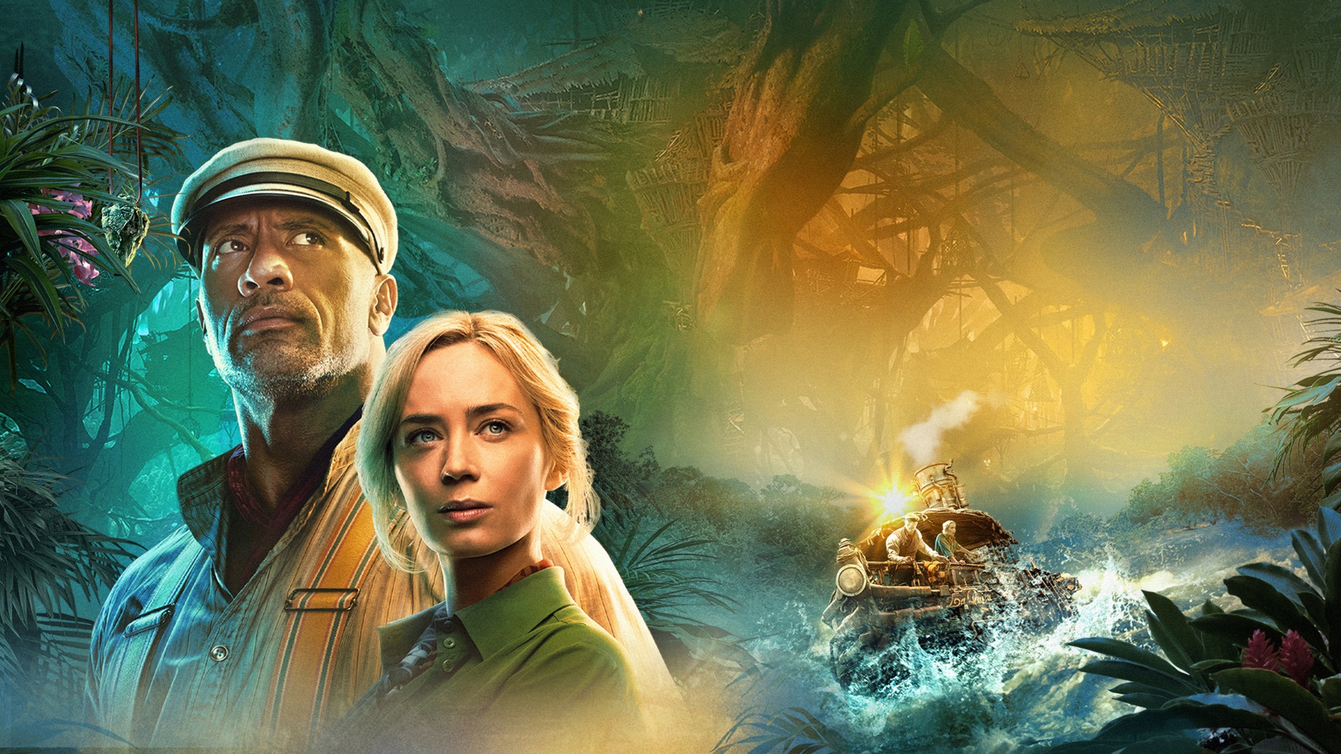 Jungle Cruise Wallpaper 4K, Dwayne Johnson, Emily Blunt