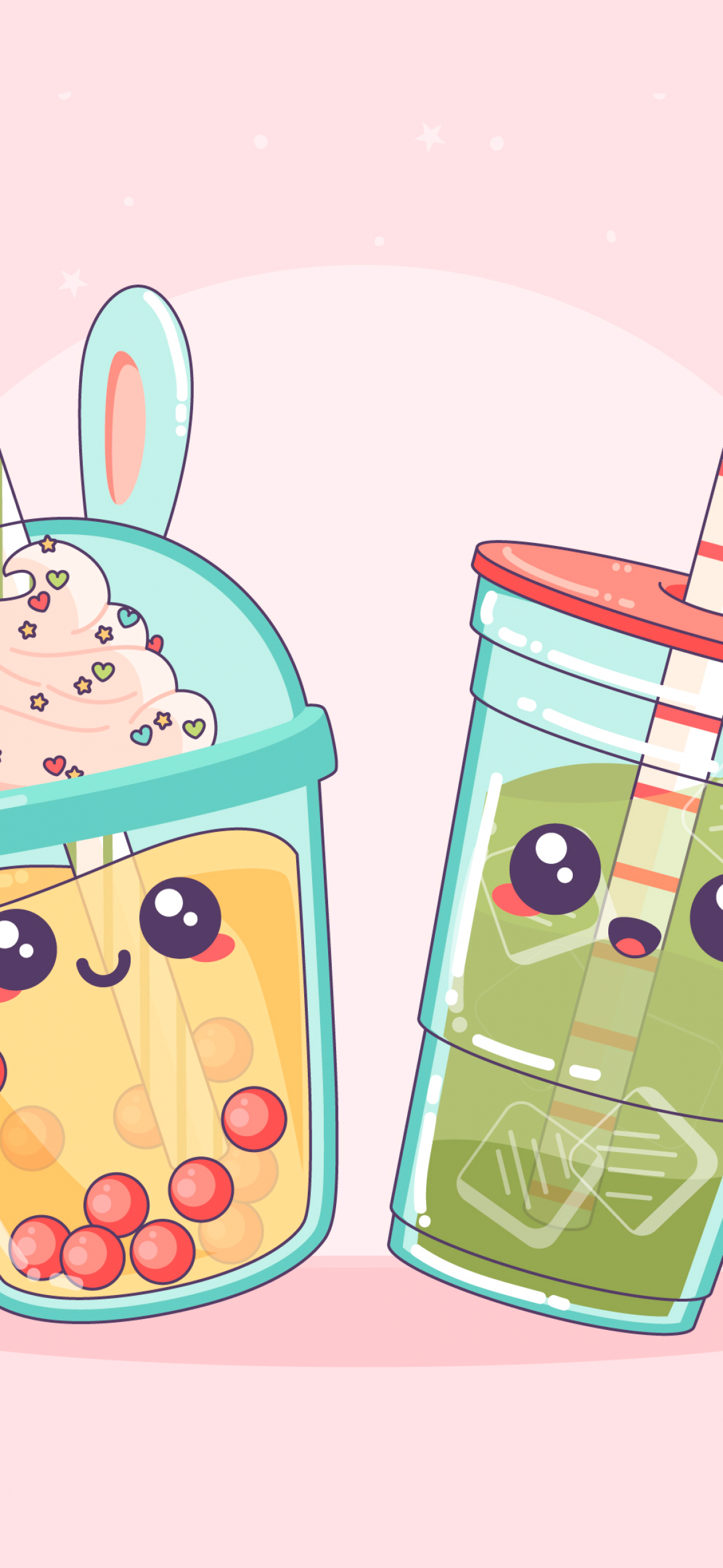 Kawaii bubble tea Wallpaper 4K, Kawaii boba tea, Cute tea cups, #10101