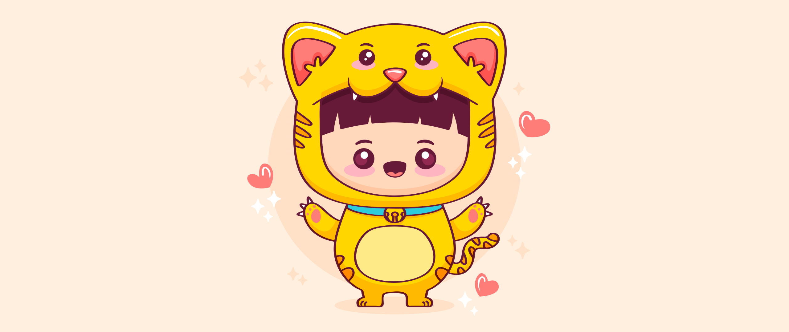 Kawaii costume Wallpaper 4K, Cute kid, Kawaii cat