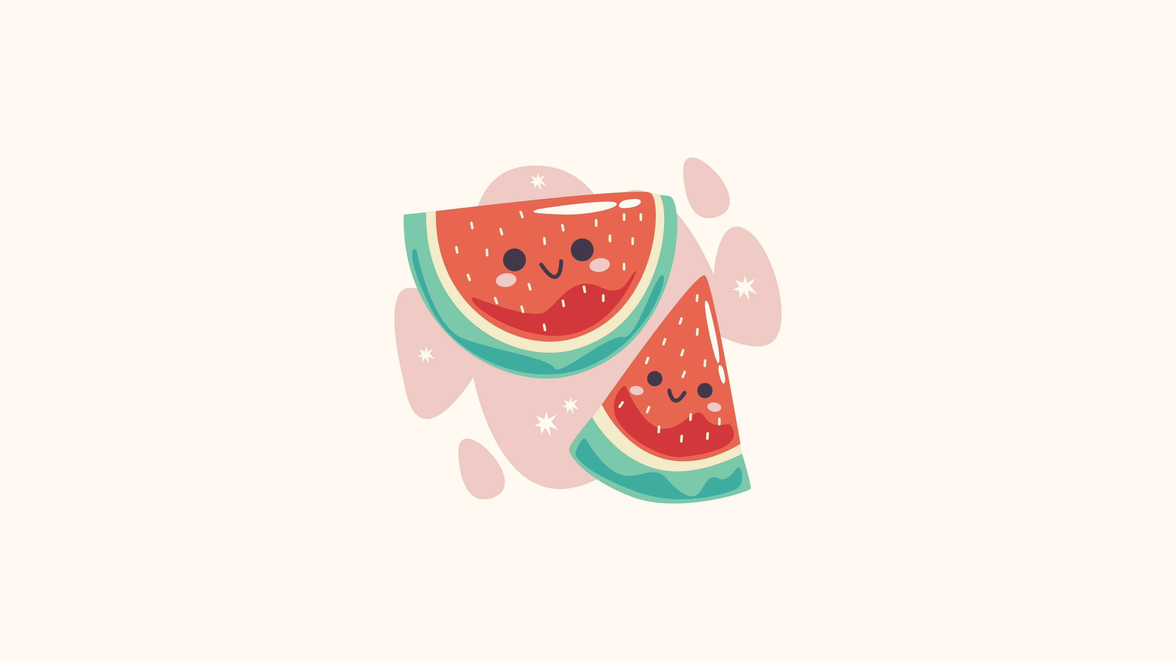 Kawaii Watermelon Wallpaper 4K, Kawaii food, Adorable, Others, #10107