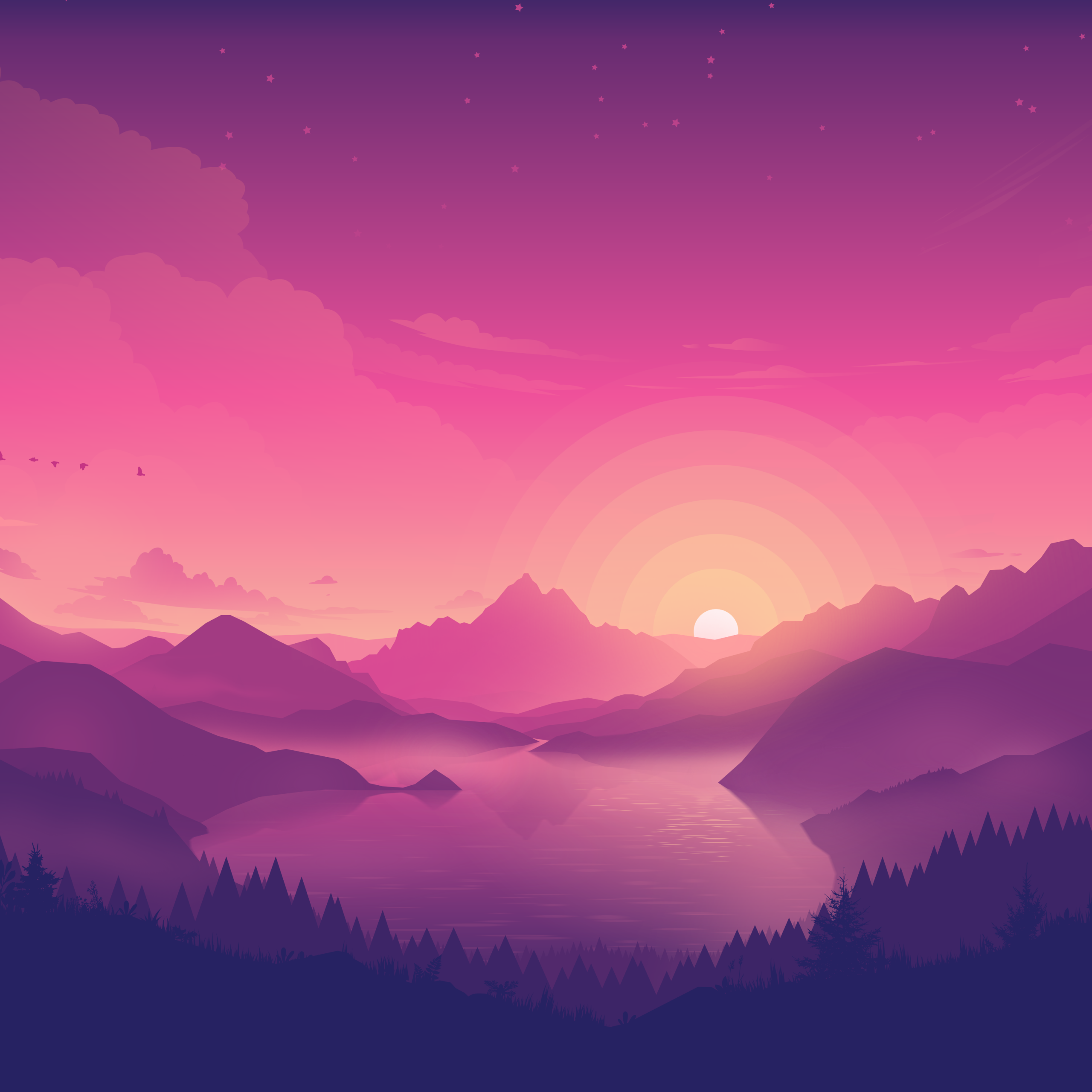Pink sunset Wallpapers Download  MobCup