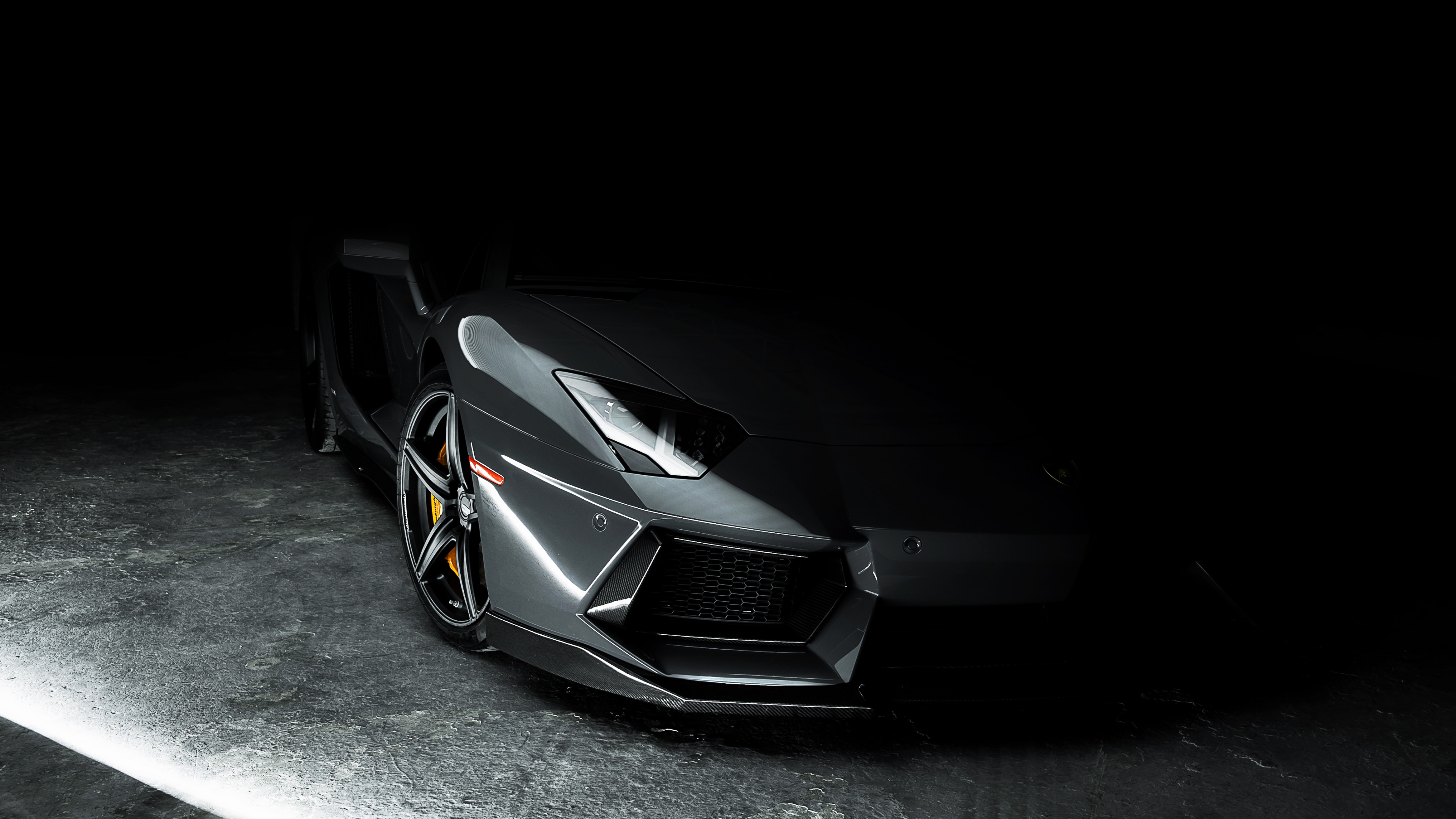 Lamborghini Aventador Wallpaper 4K, Grey, Dark background, Cars, #3459
