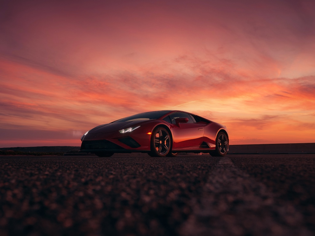 Lamborghini Huracan EVO RWD Sunset Wallpaper 5K