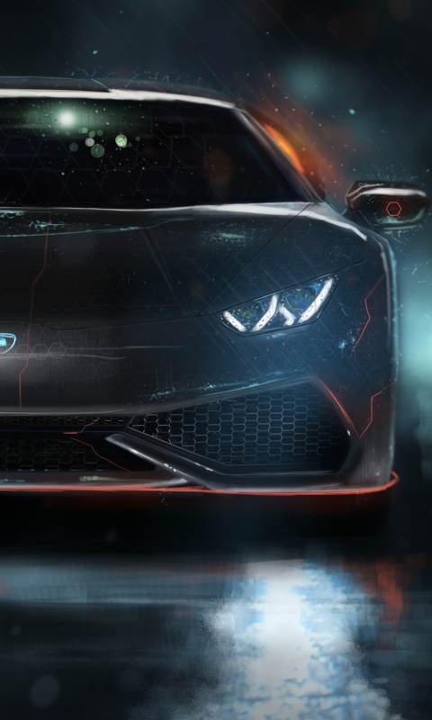 Lamborghini Huracan Wallpaper 4K, Neon, Custom tuning, Digital Art