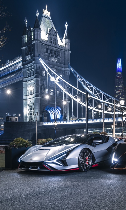 Lamborghini Sián FKP 37 Wallpaper 4K, London Bridge, 2021, 5K, Cars, #4442