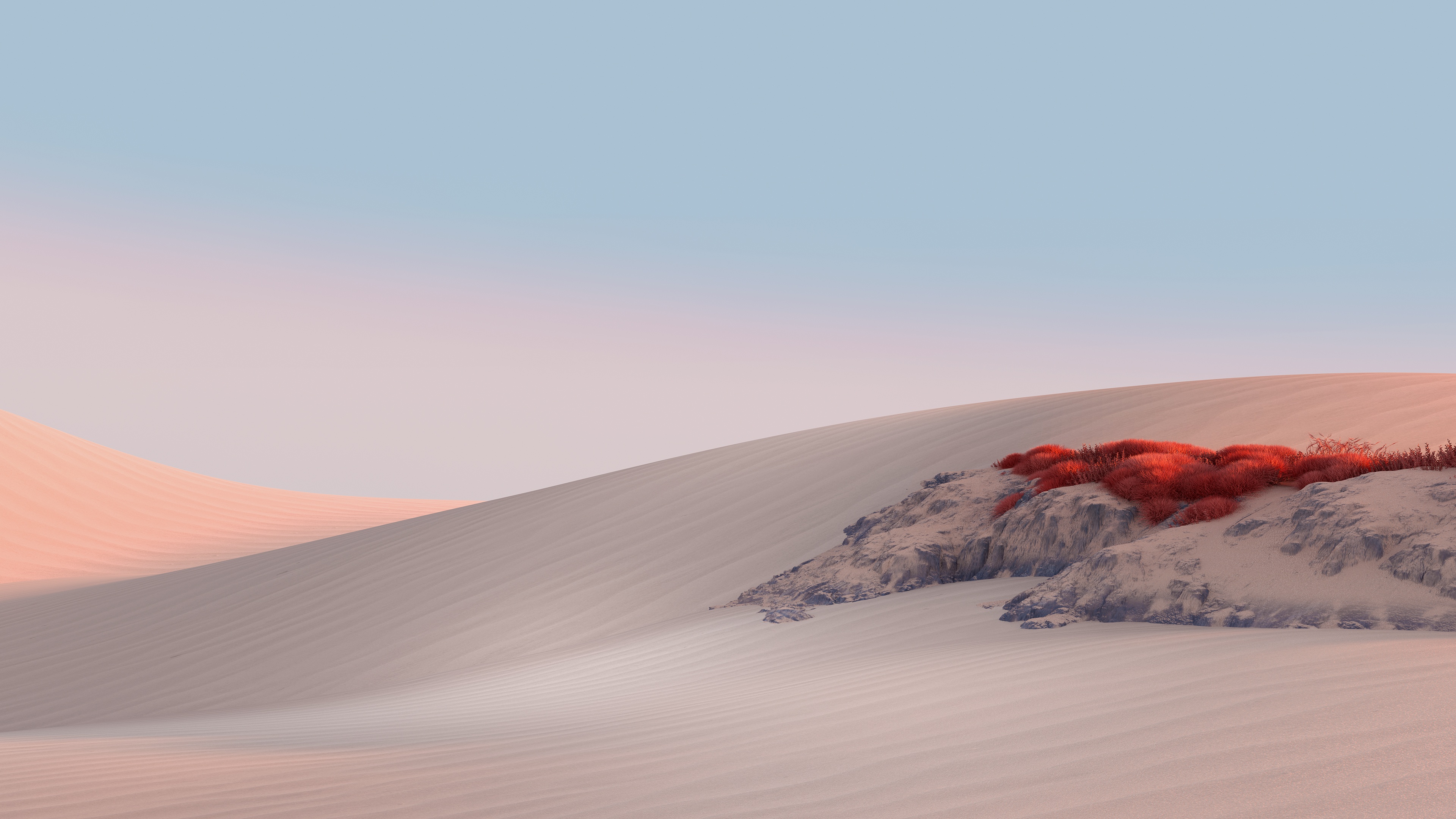 Landscape Wallpaper 4K, Desert, Sand dunes, Clear sky, Microsoft