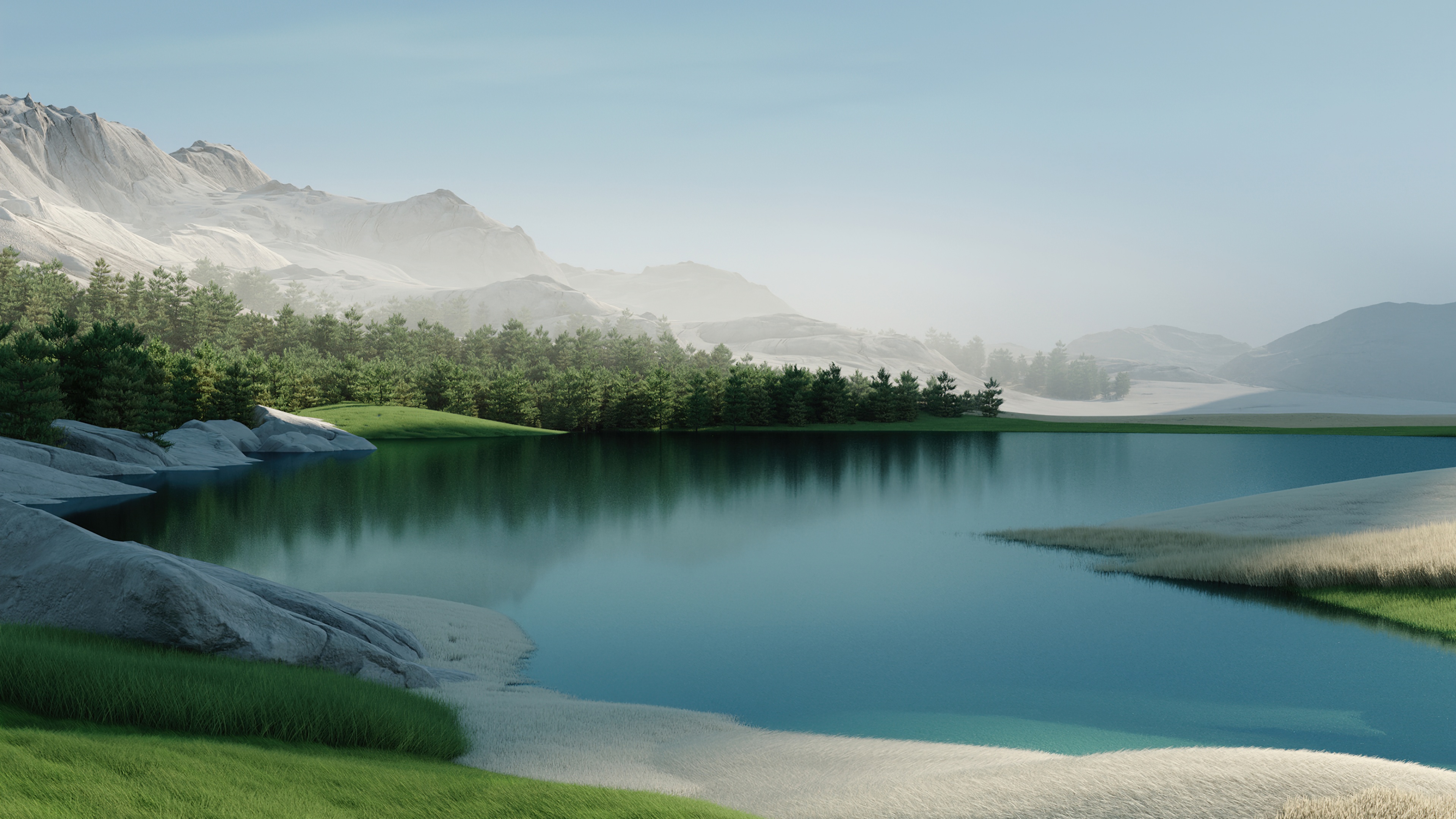 Landscape Wallpaper 4K, Windows 11, Lake, #8621