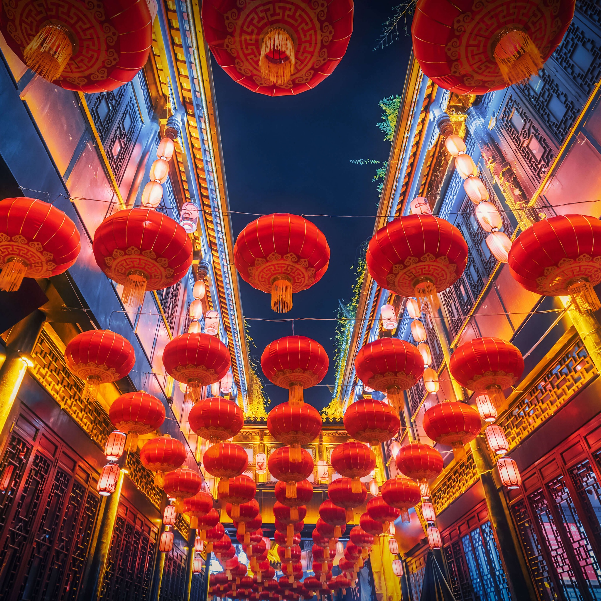 Lantern Festival Wallpaper 4K, Chinese New Year, China, Lanterns