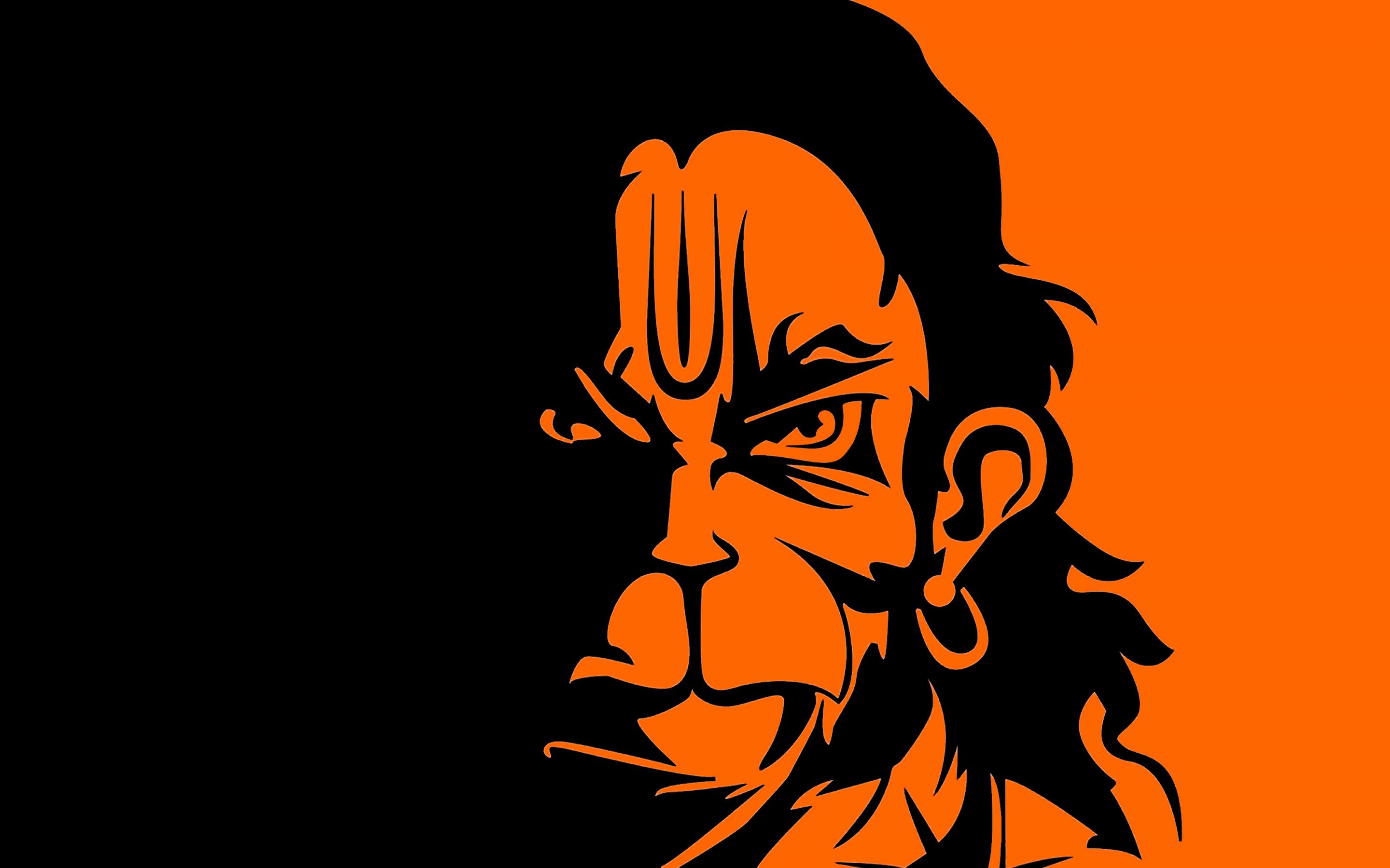 Lord Hanuman Wallpaper 4K, Minimalist, Anjaneya