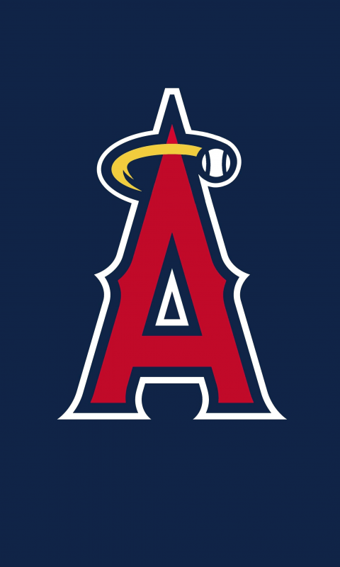 Los Angeles Angels Wallpaper 4K, Baseball team, Blue background