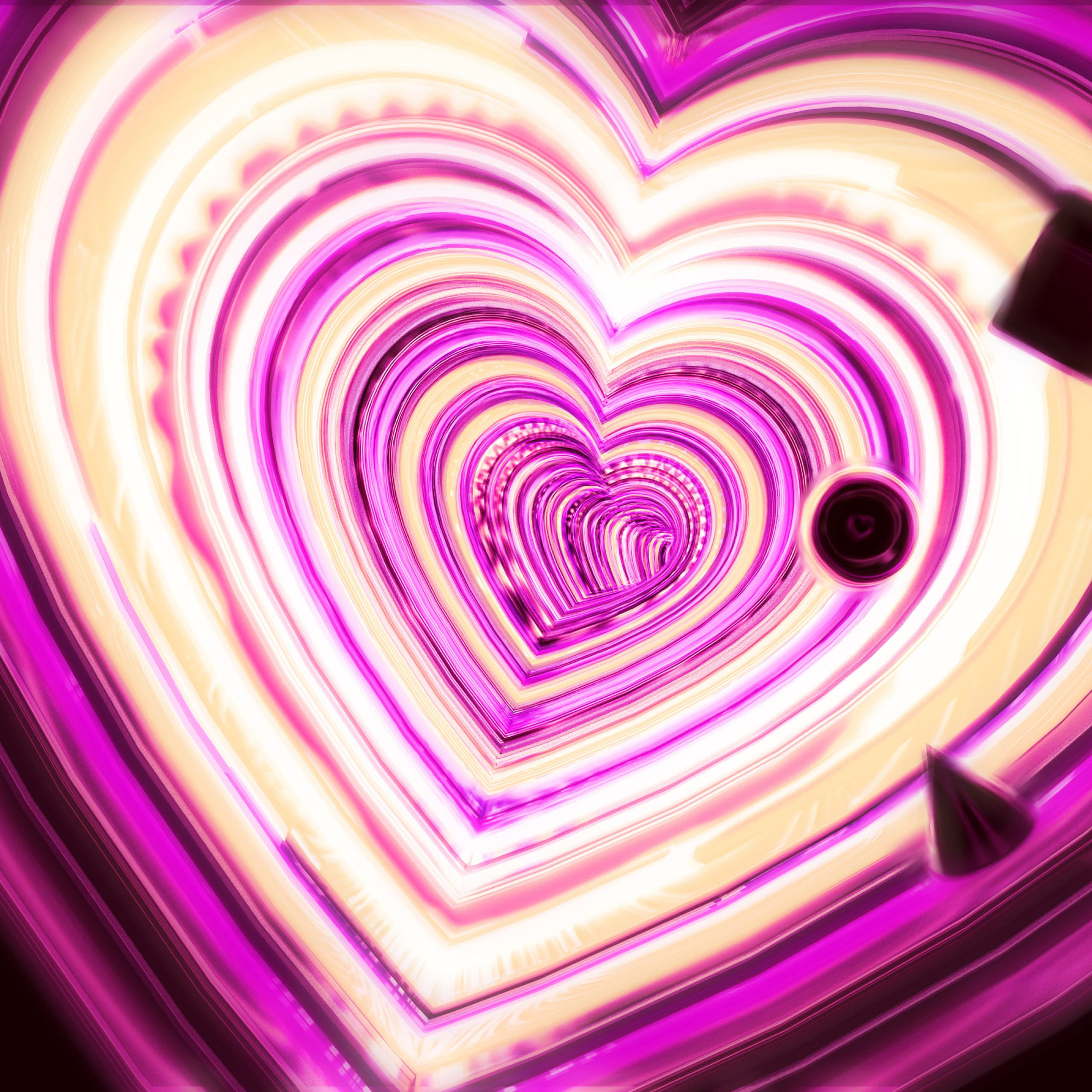 Two Pink Heart Illustration on Pink Background  Free Stock Photo