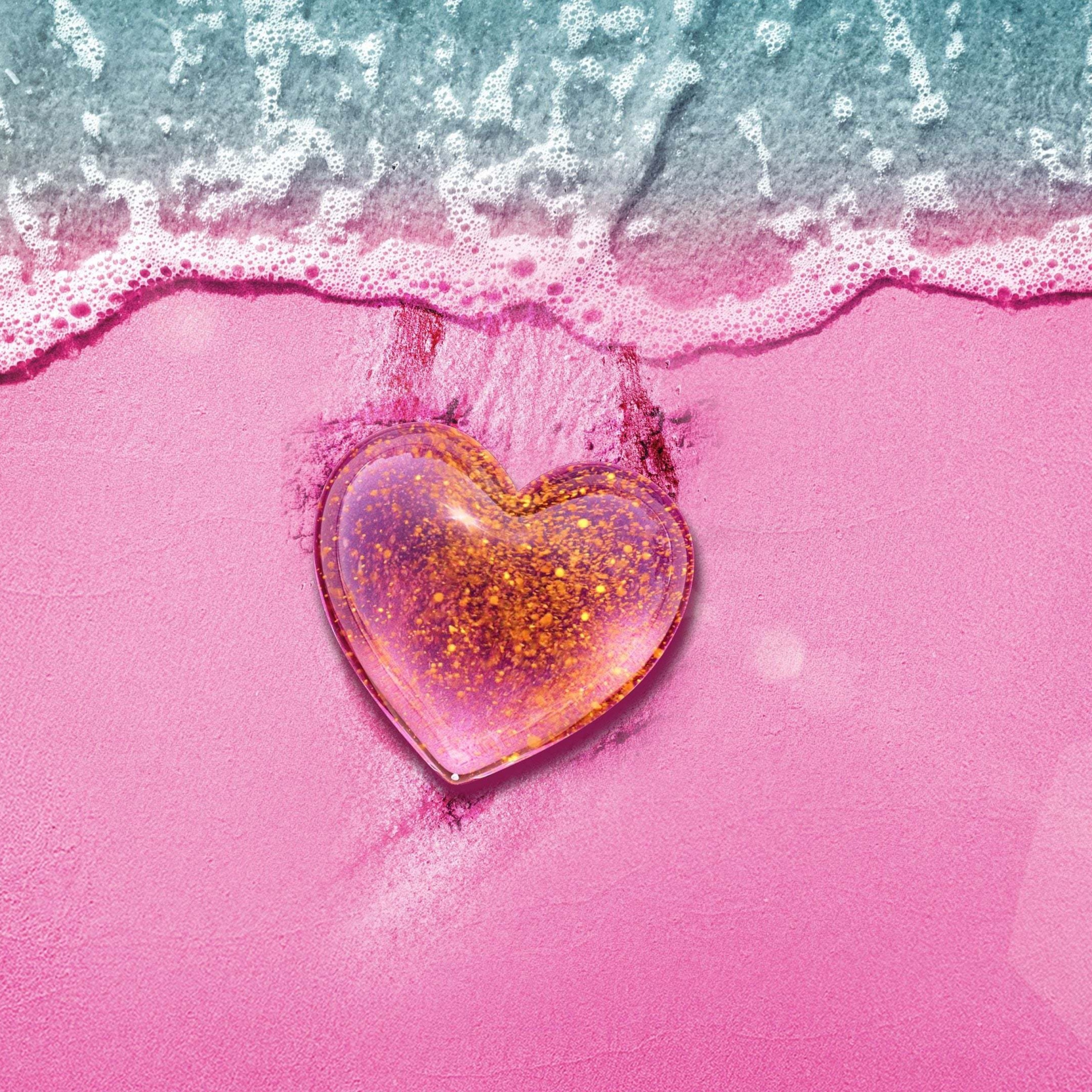 Love Heart Wallpaper 4k Beach Pink Background Love 5749