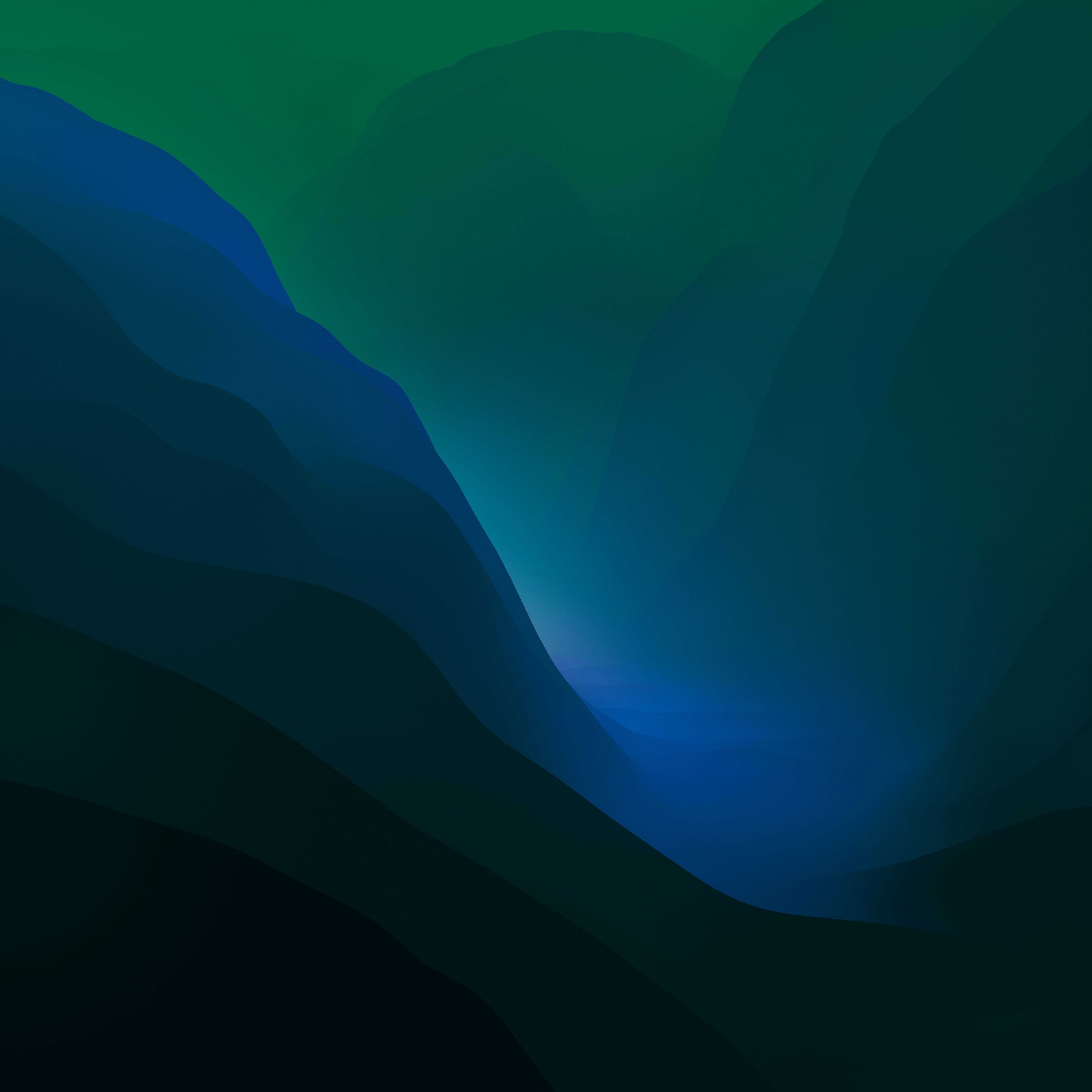 Hình nền macOS Monterey 4K, Stock, Green, Dark Mode, Gradients, #5890