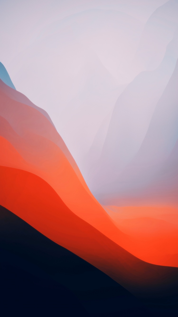macOS Monterey Wallpaper 4K, Stock, Orange, Light, Layers, 5K