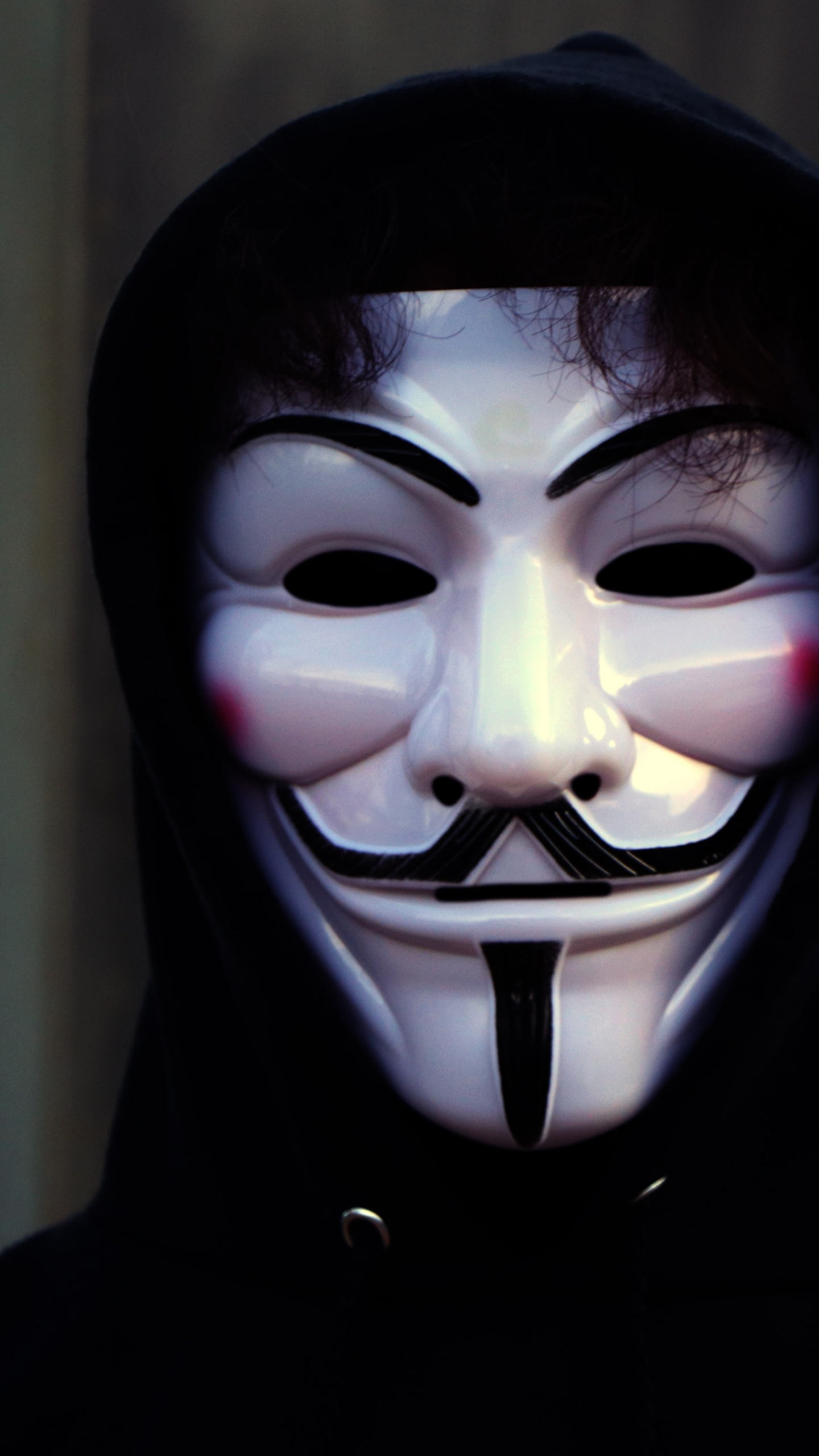Man in Mask Wallpaper 4K, Anonymous, White masks, Black Hoodie