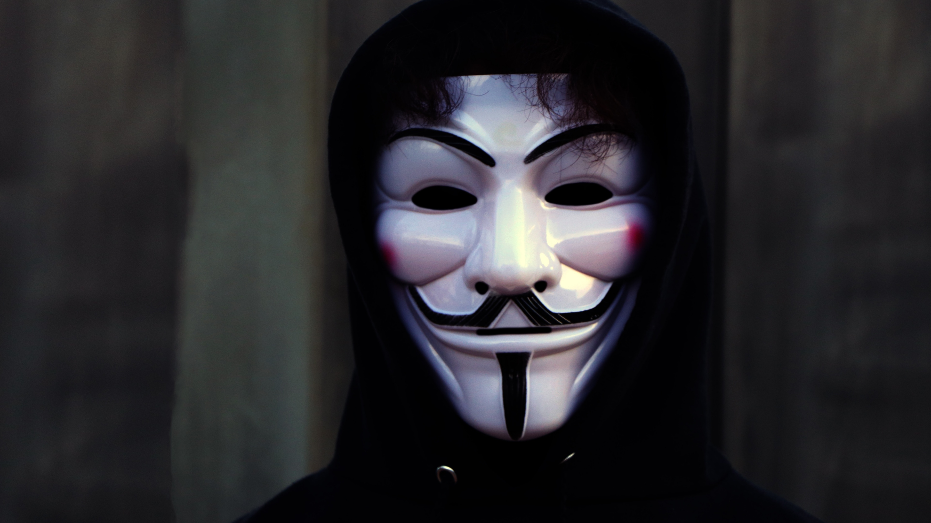 Man in Mask Wallpaper 4K, Anonymous, White masks, Photography, #2156