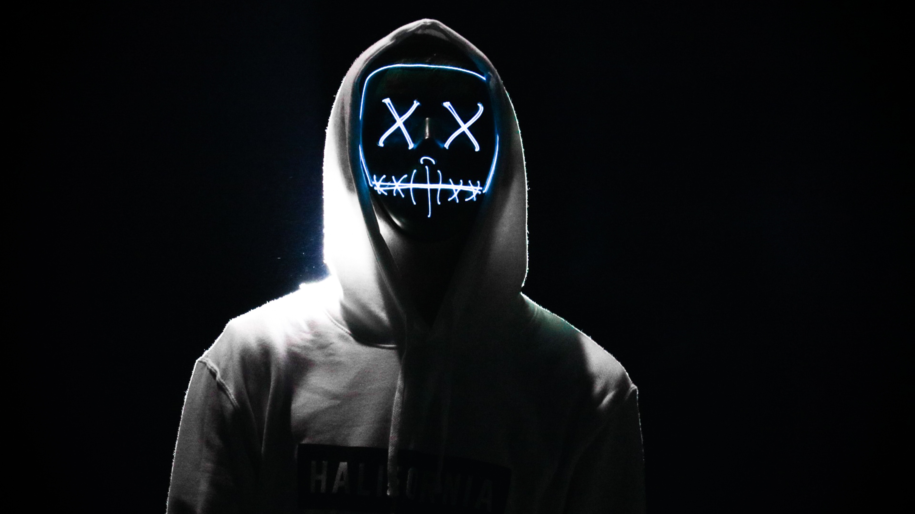 LED mask Wallpaper 4K Hoodie Dope Night Anonymous 132