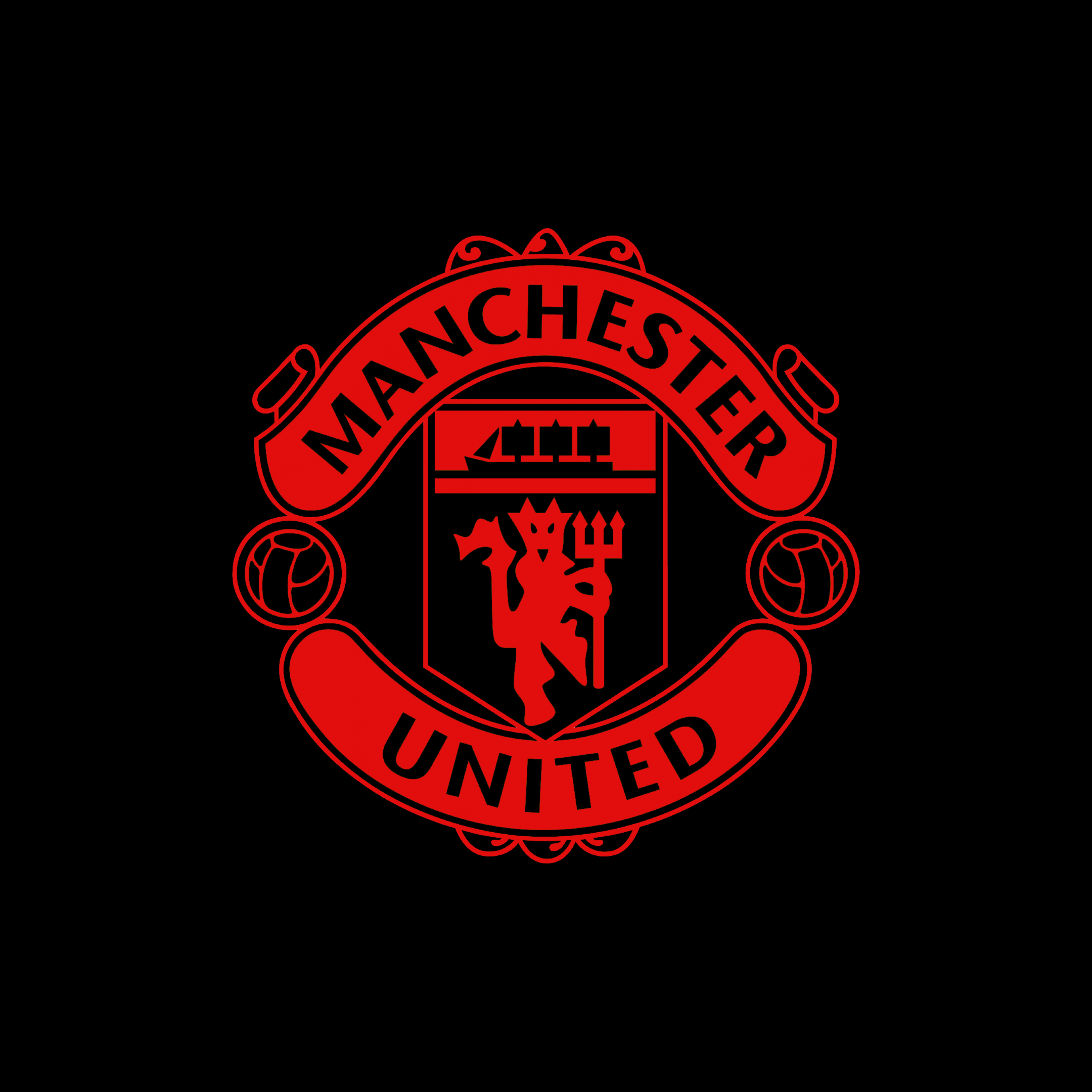 Manchester United Wallpaper 4k, Logo, Black Background