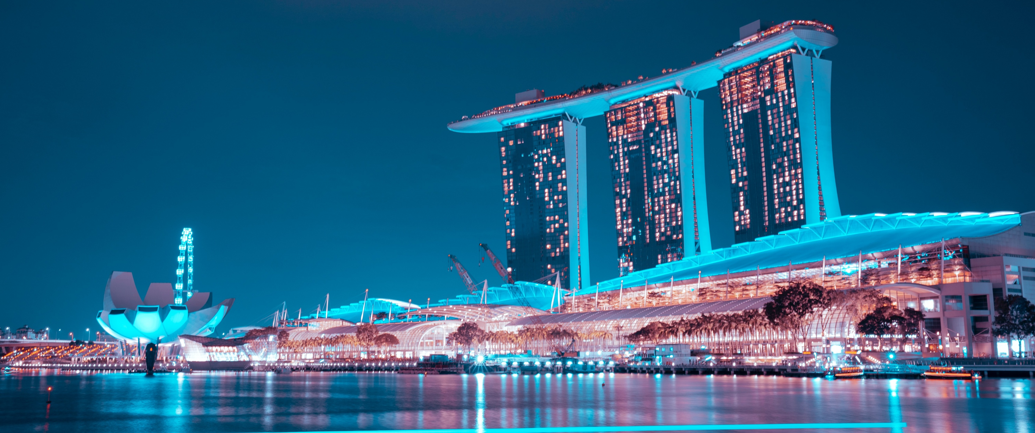 Download wallpaper 3840x2160 singapore cityscape skyline reflections  night 4k wallpaper uhd wallpaper 169 widescreen 3840x2160 hd background  16384