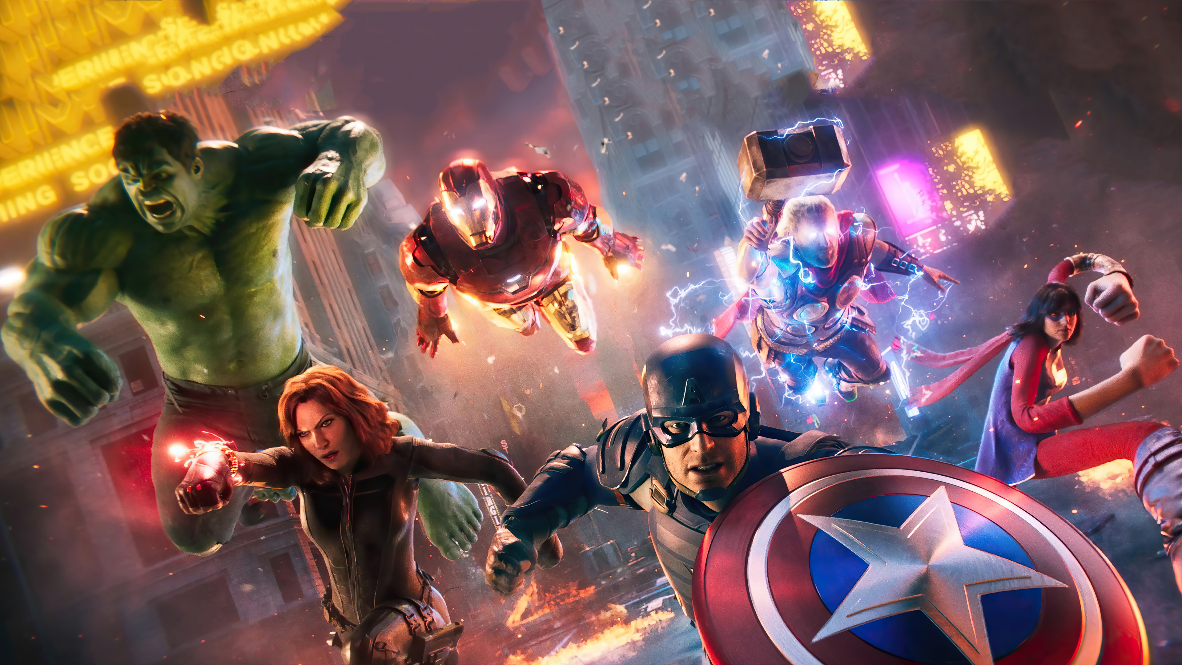 Download Marvel Universe Original Six Avengers Wallpaper