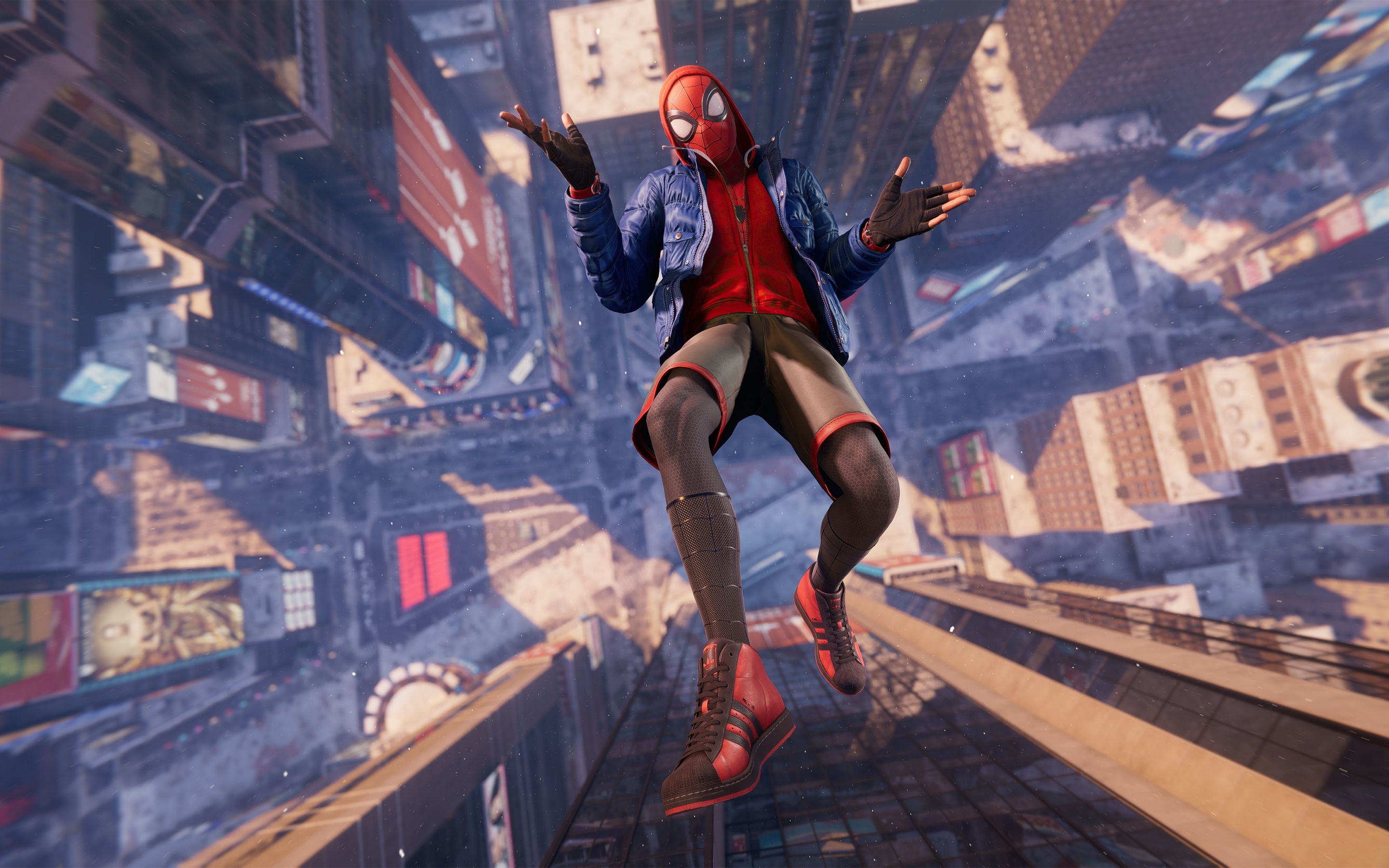 Marvel's SpiderMan Miles Morales Wallpaper 4K, Gameplay, PlayStation 5, Falling, 2020 Games