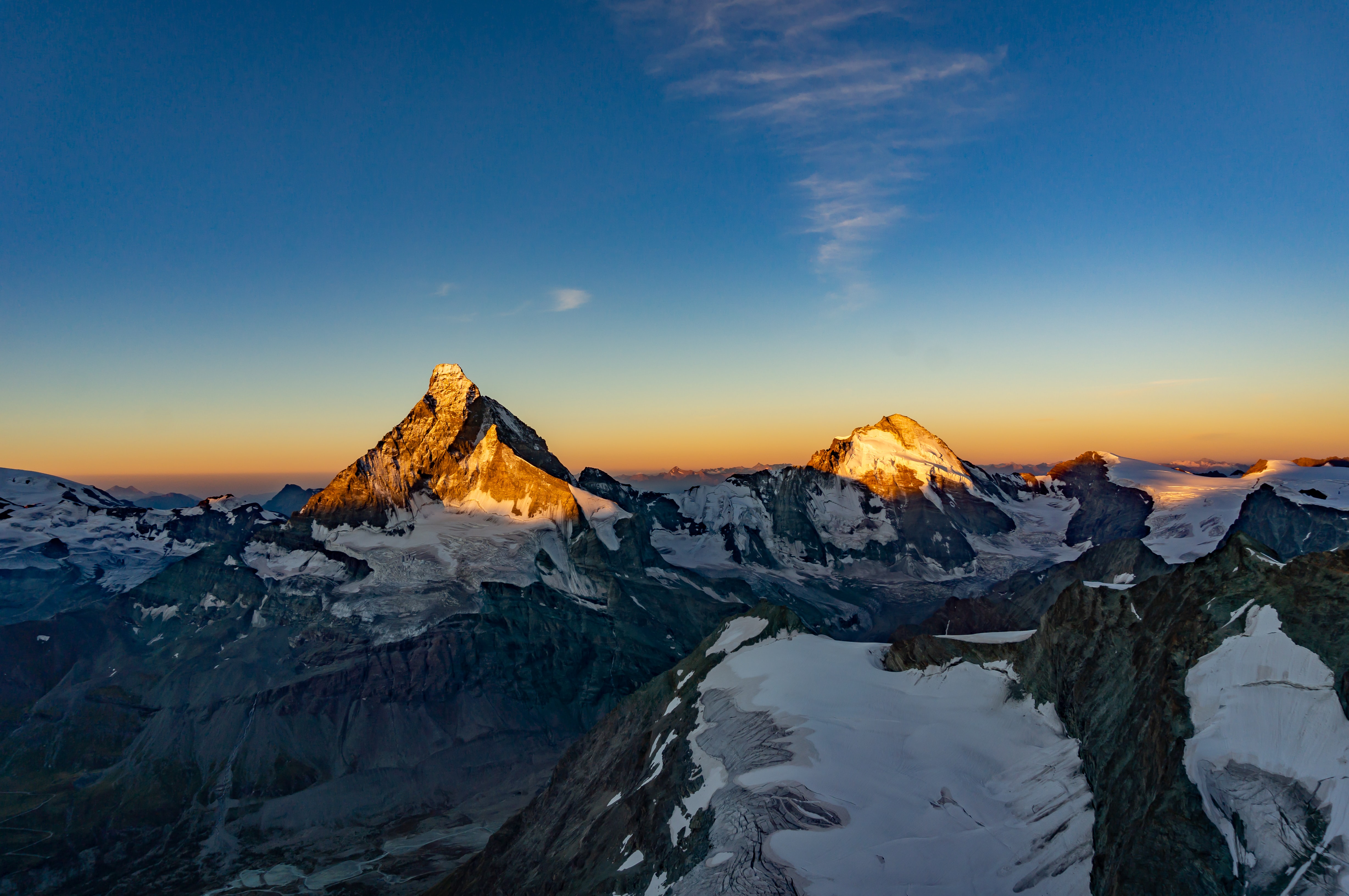 Matterhorn Wallpaper 4k Dent D Herens Mountains Sunrise Morning Nature 1098