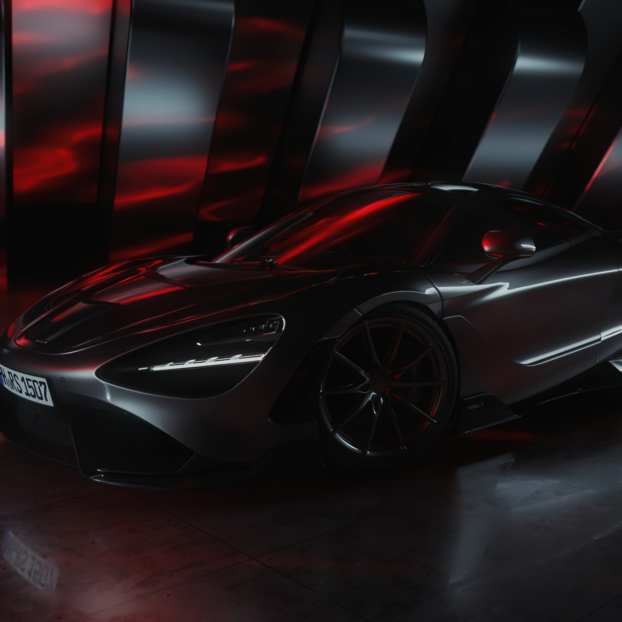 McLaren 765LT Wallpaper 4K, CGI, Dark aesthetic