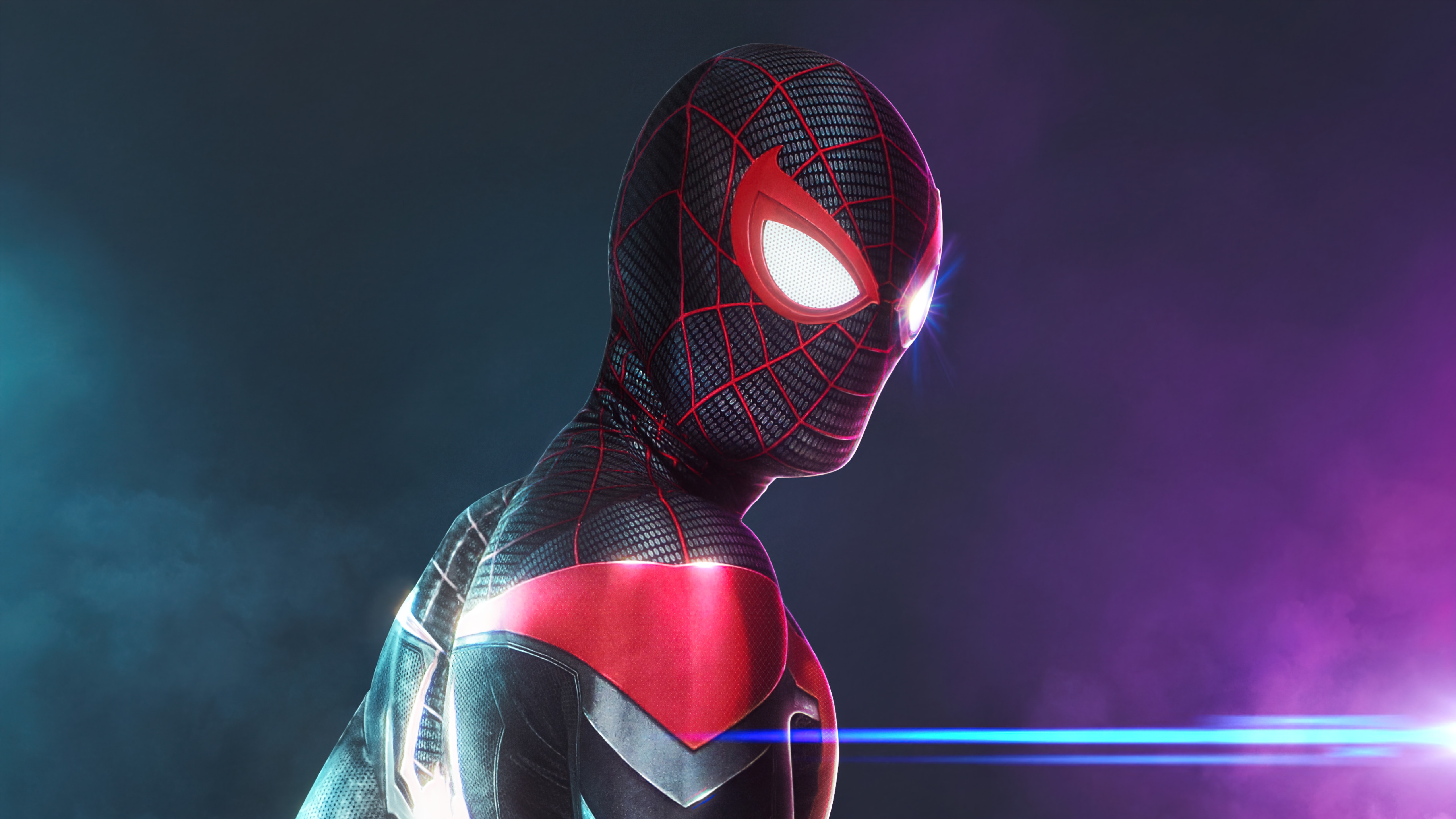Miles Morales Wallpaper 4K, Spider-Man, Colorful, Marvel Superheroes