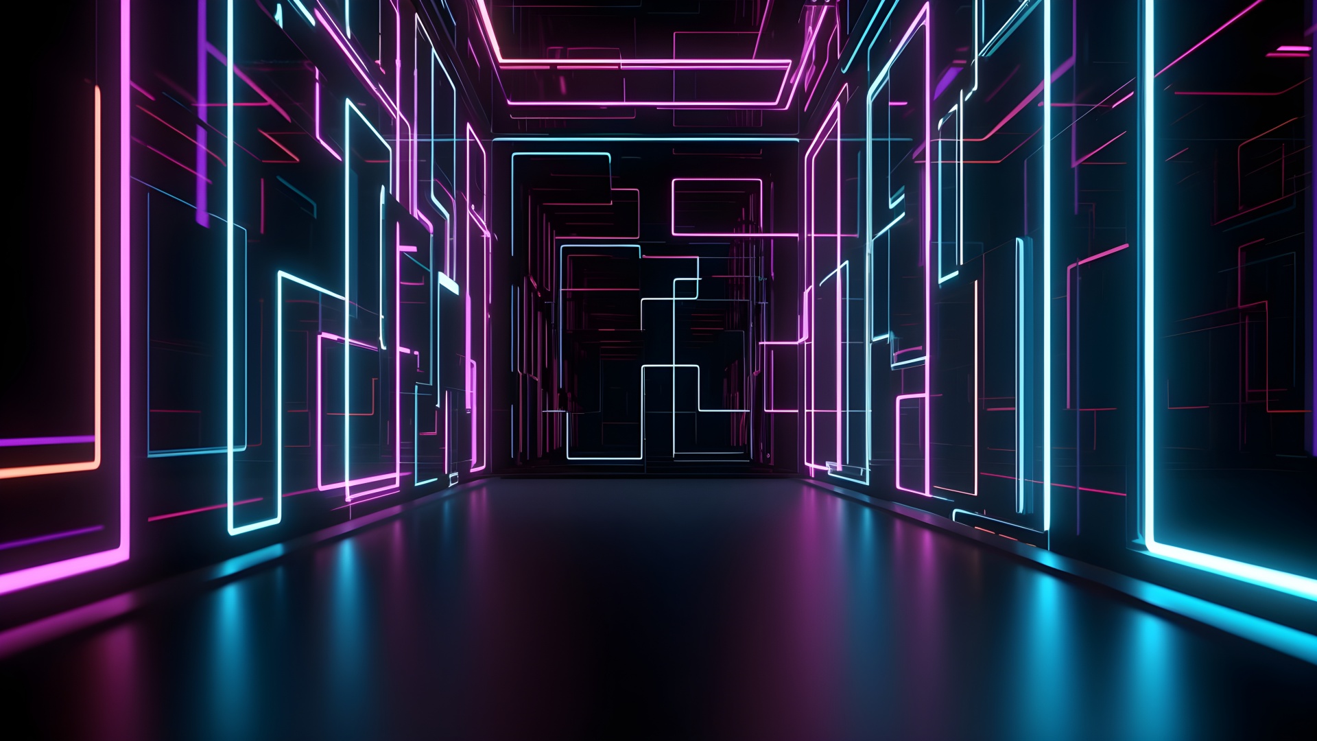 Modern Lighting Wallpaper 4k, Neon, Geometric, Interior, 5k