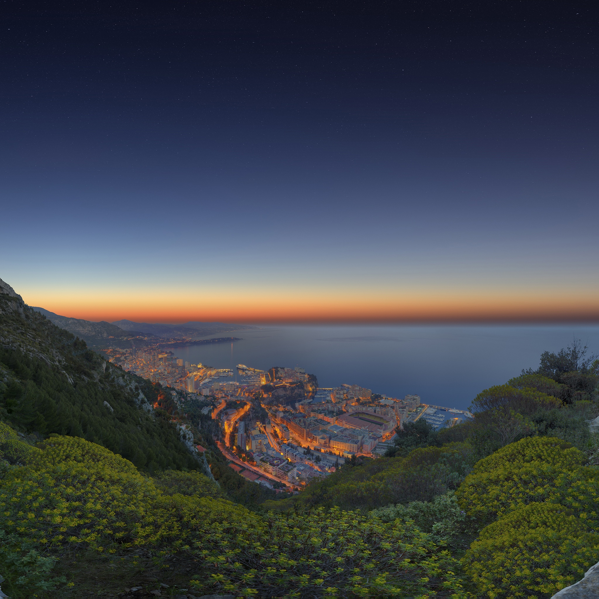 Monaco City Wallpaper 4K, Viewpoint, Sunrise, Horizon