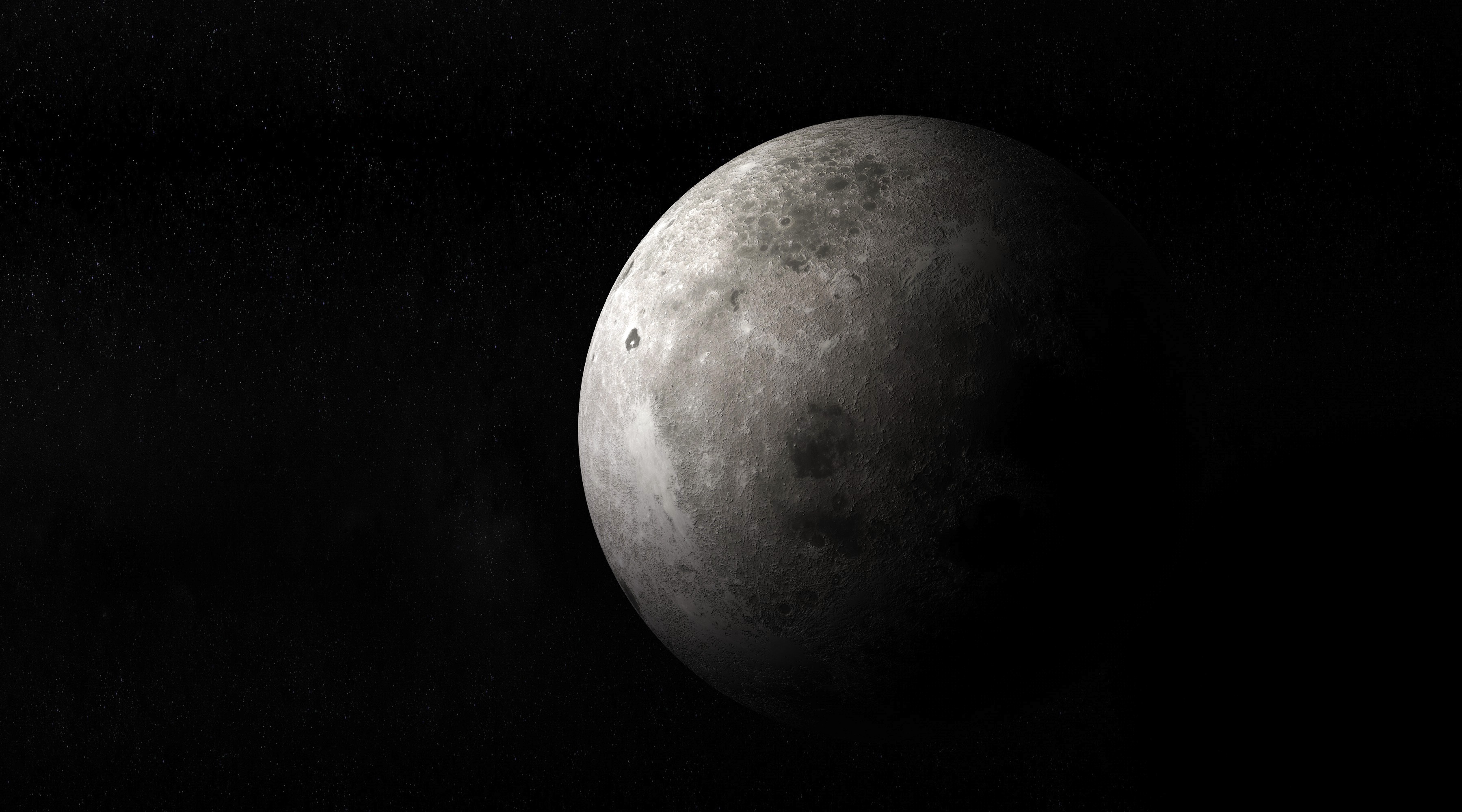 Moon Wallpaper 4K, Black background, Space, Space, #2043