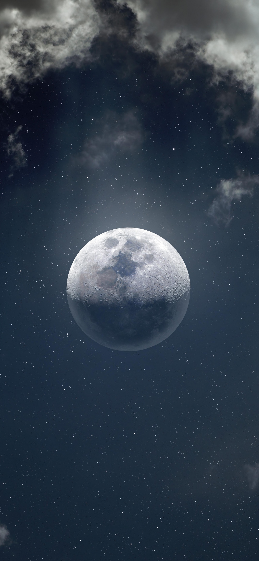 Moon Wallpaper 4K, Clouds, Stars, 5K, 8K, Space, #6216