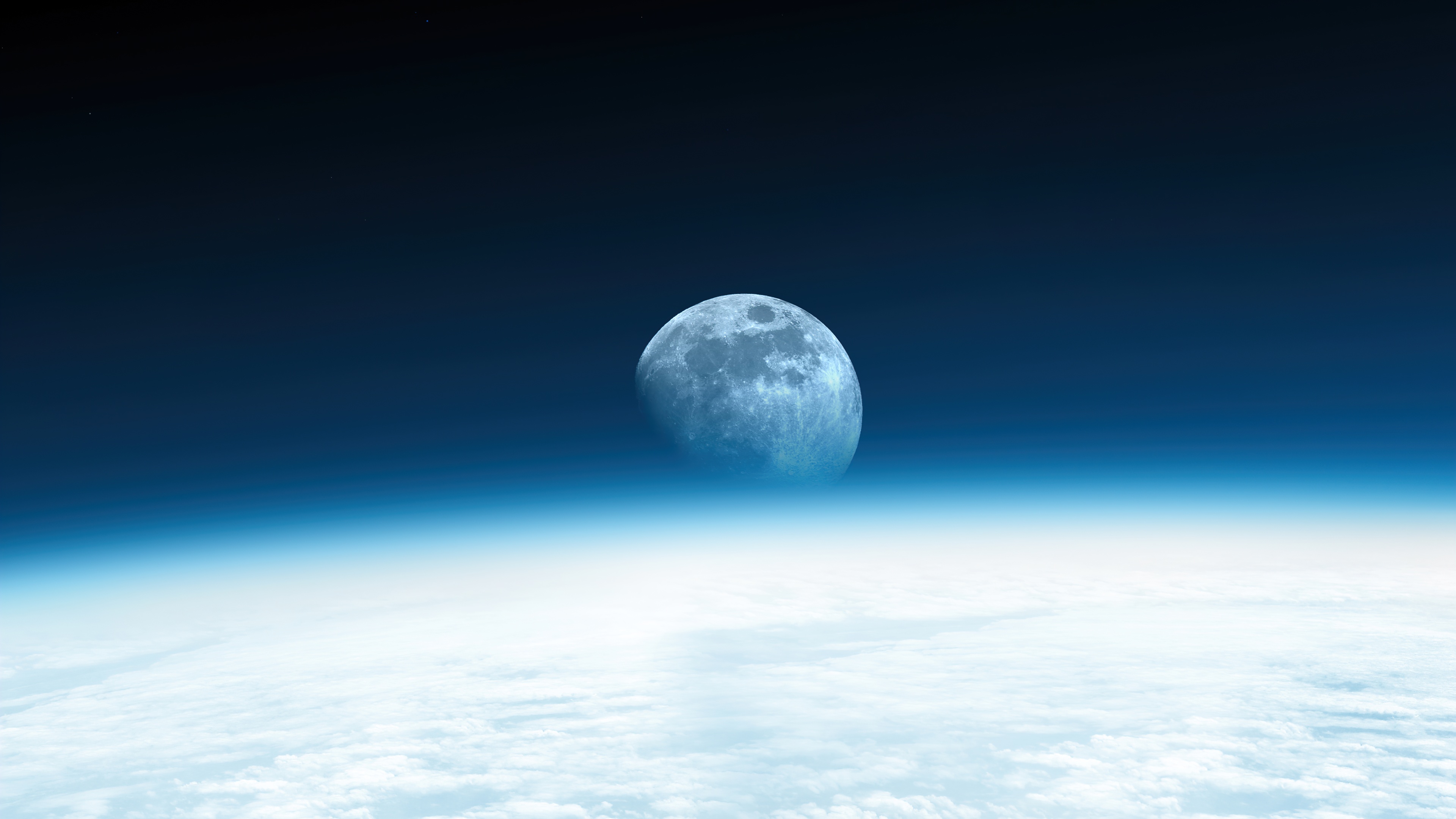 Moon Wallpaper 4K, Horizon, Earth, Space, #6076