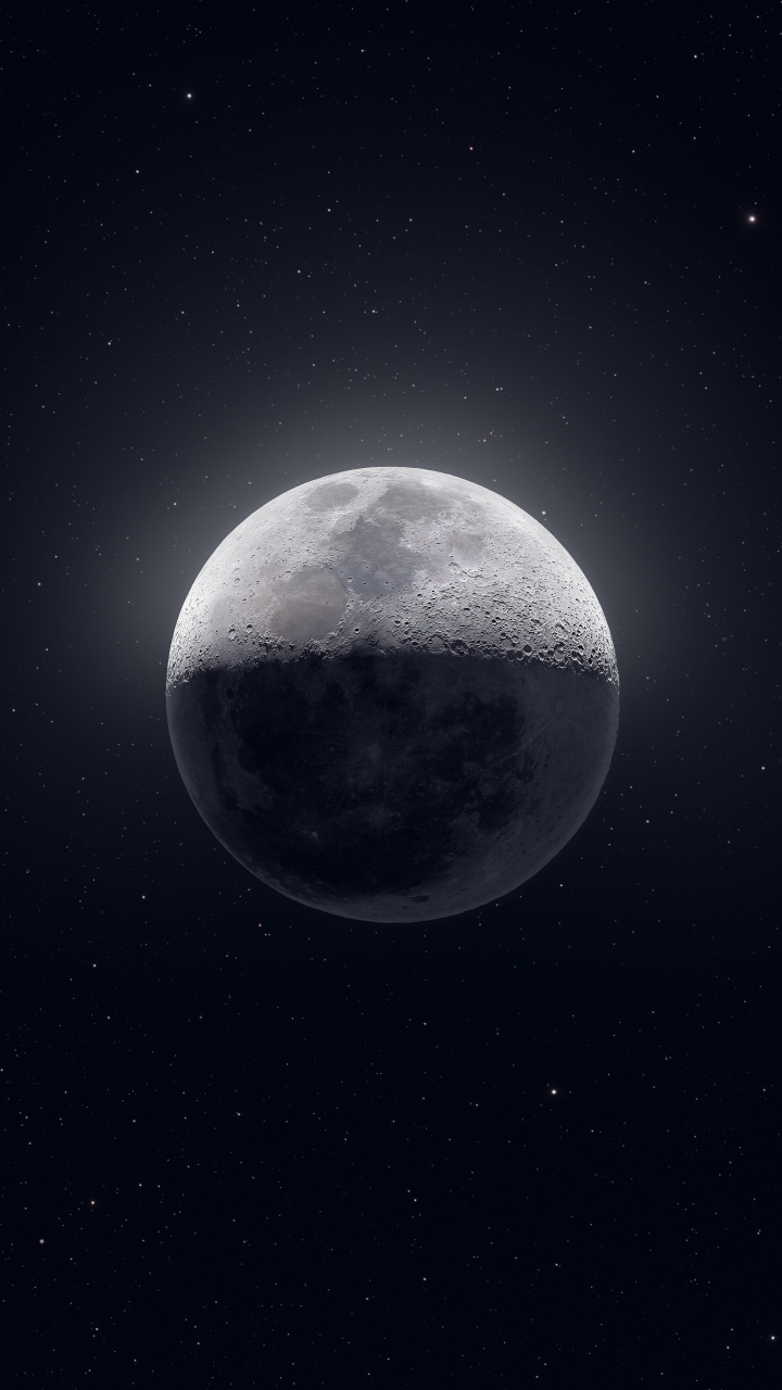 Moon Wallpaper 4K, Stars, Astrophotography
