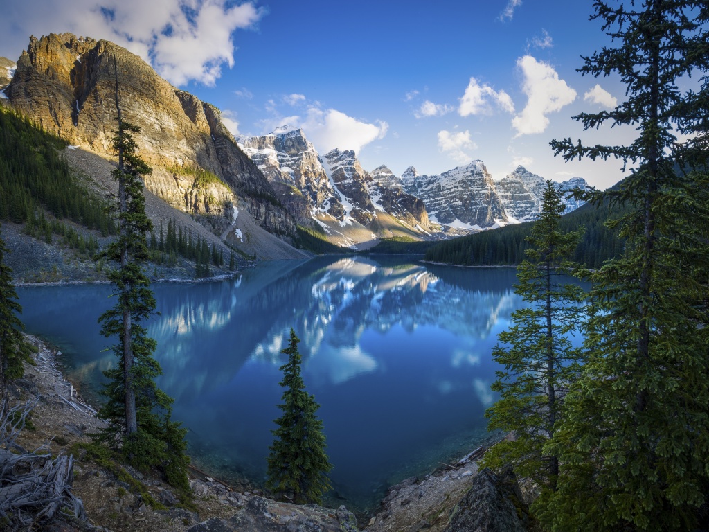 Moraine Lake Wallpaper 4K, Alberta, Banff National Park