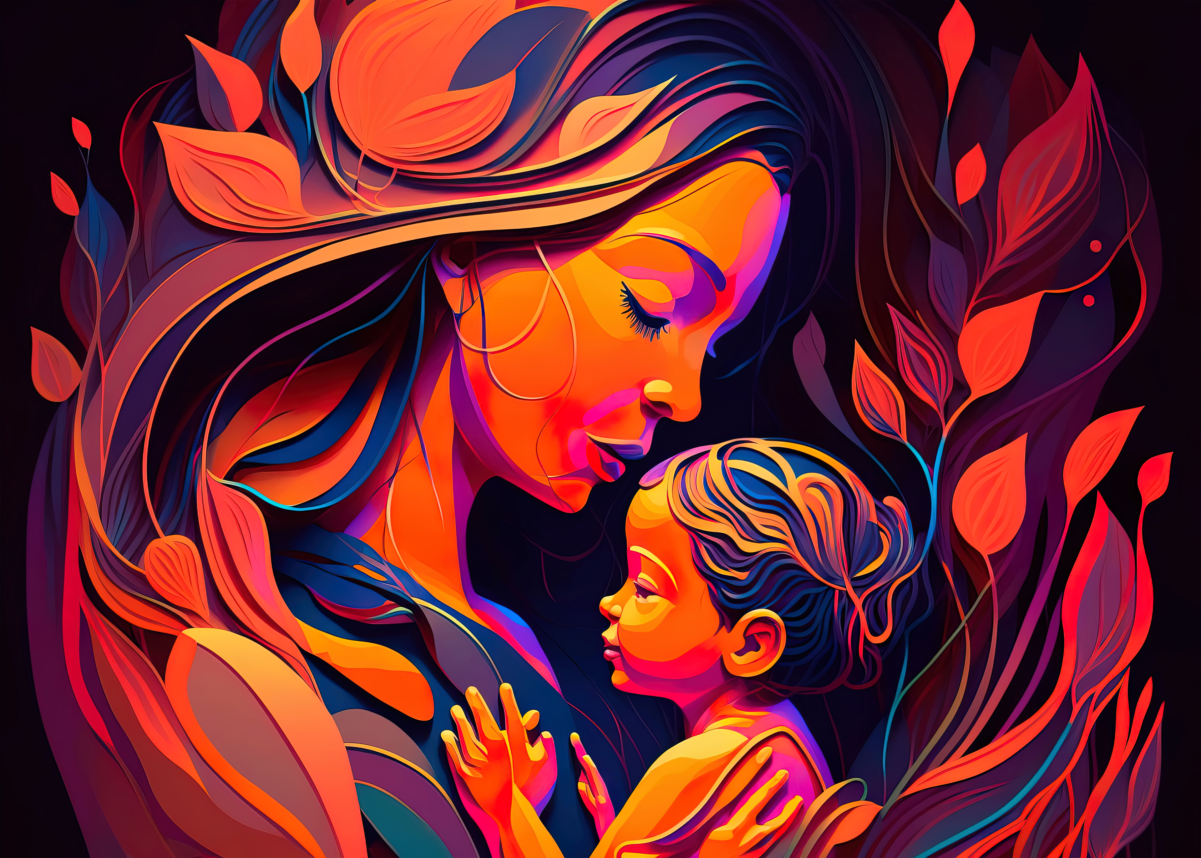 Mother And Baby Painting at PaintingValley HD phone wallpaper  Pxfuel
