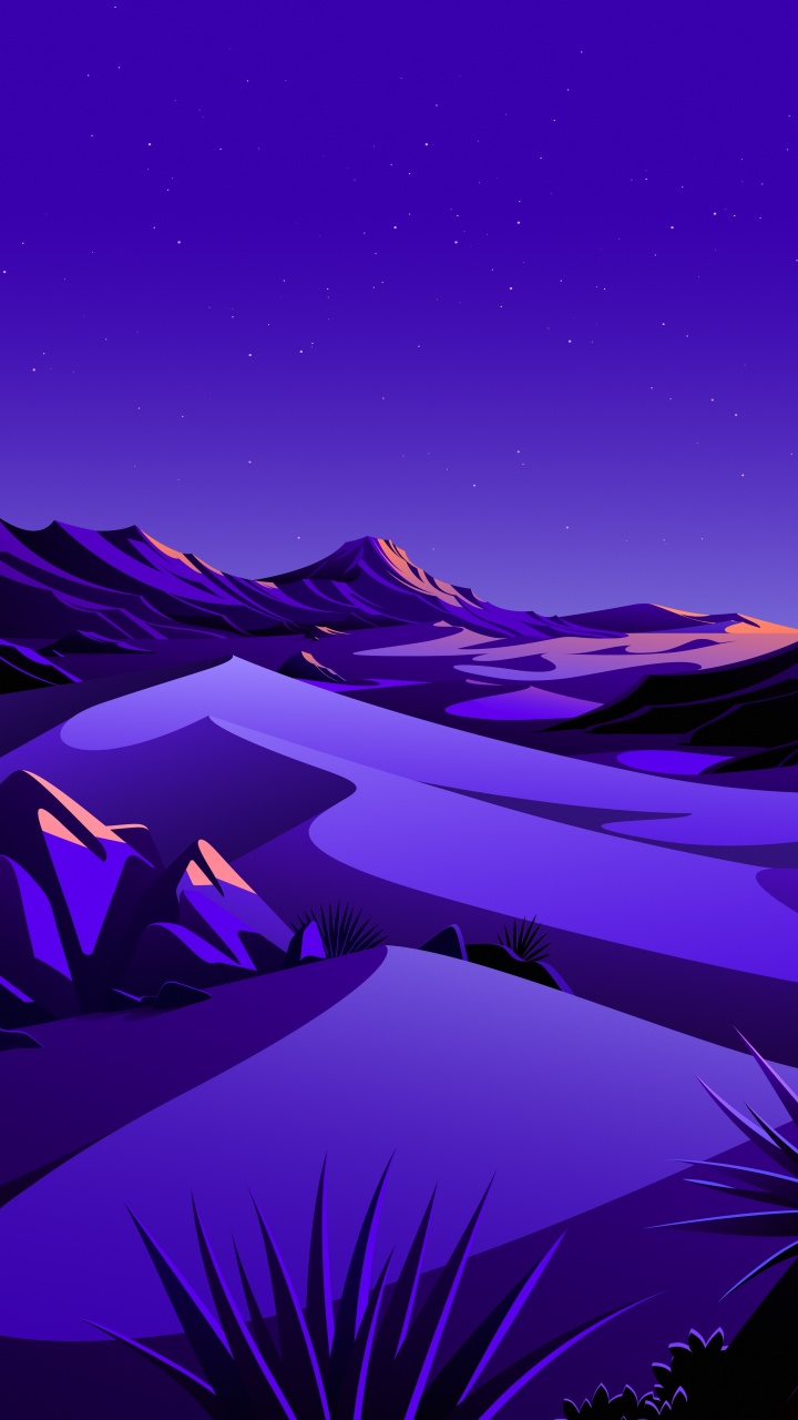 Mountains Wallpaper 4K, Rocks, Night, Starry sky, Scenery