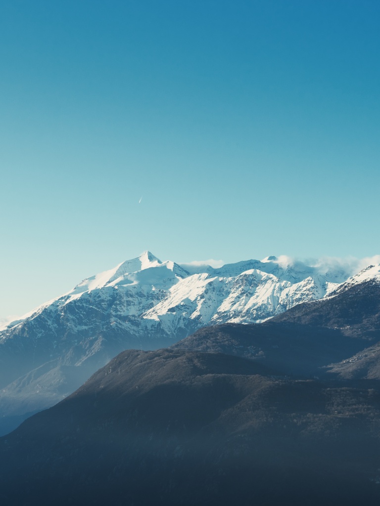 Mountains Wallpaper 4K, Winter, Daytime, Glacier, Blue