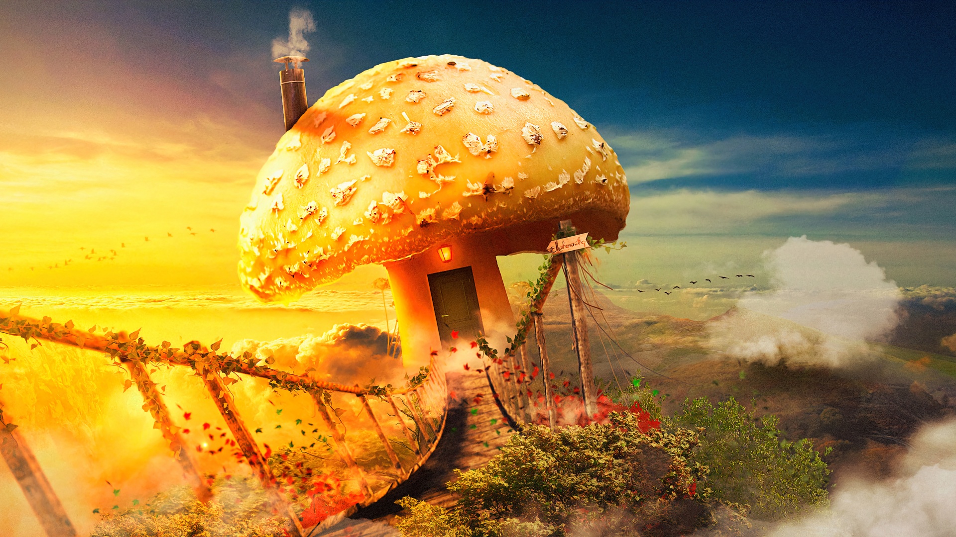 Mushroom house Wallpaper 4K, Surreal, Graphics CGI, #1065