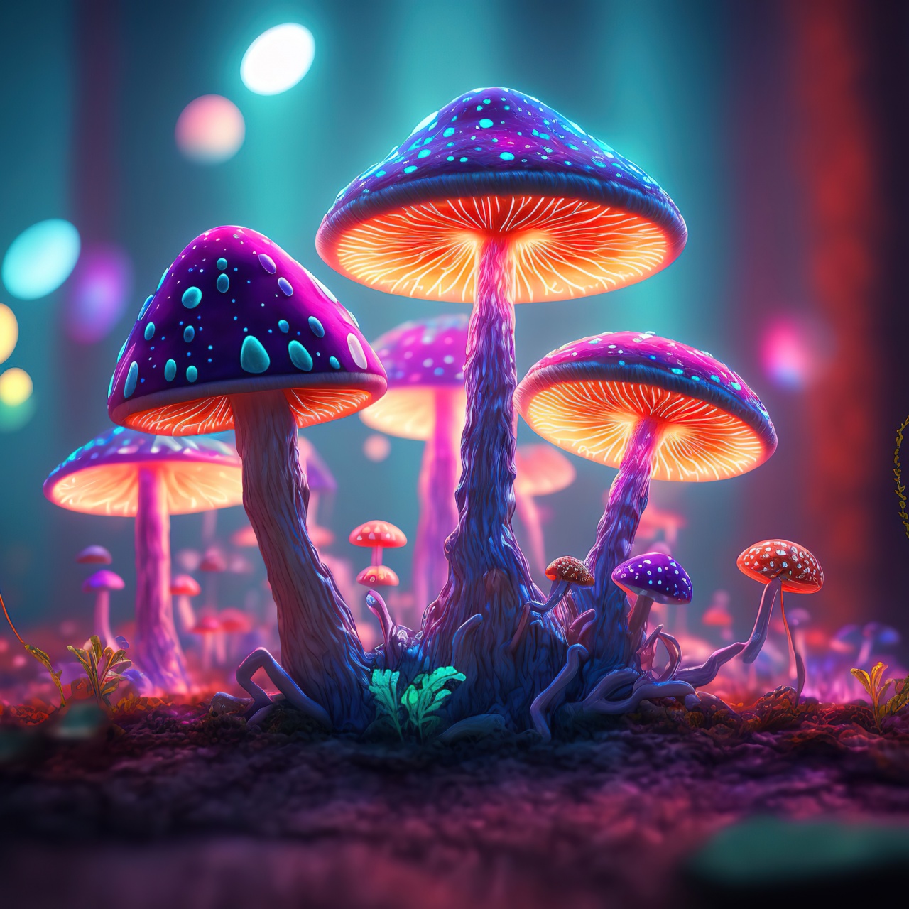 Fantasy Landscape Fluorescent Mushroom Nature HD wallpaper   Wallpaperbetter