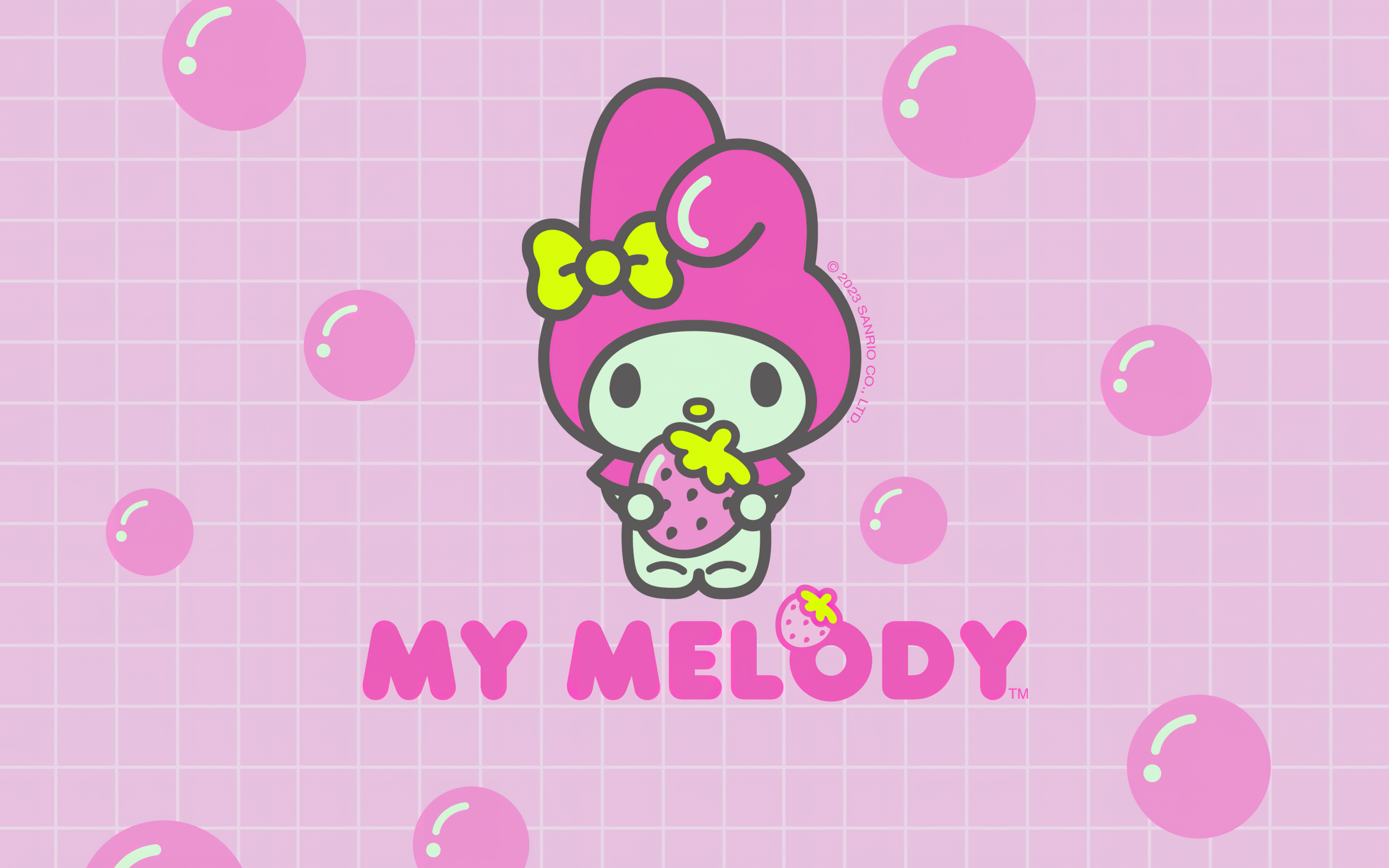 Download Patterned My Melody Kuromi Wallpaper