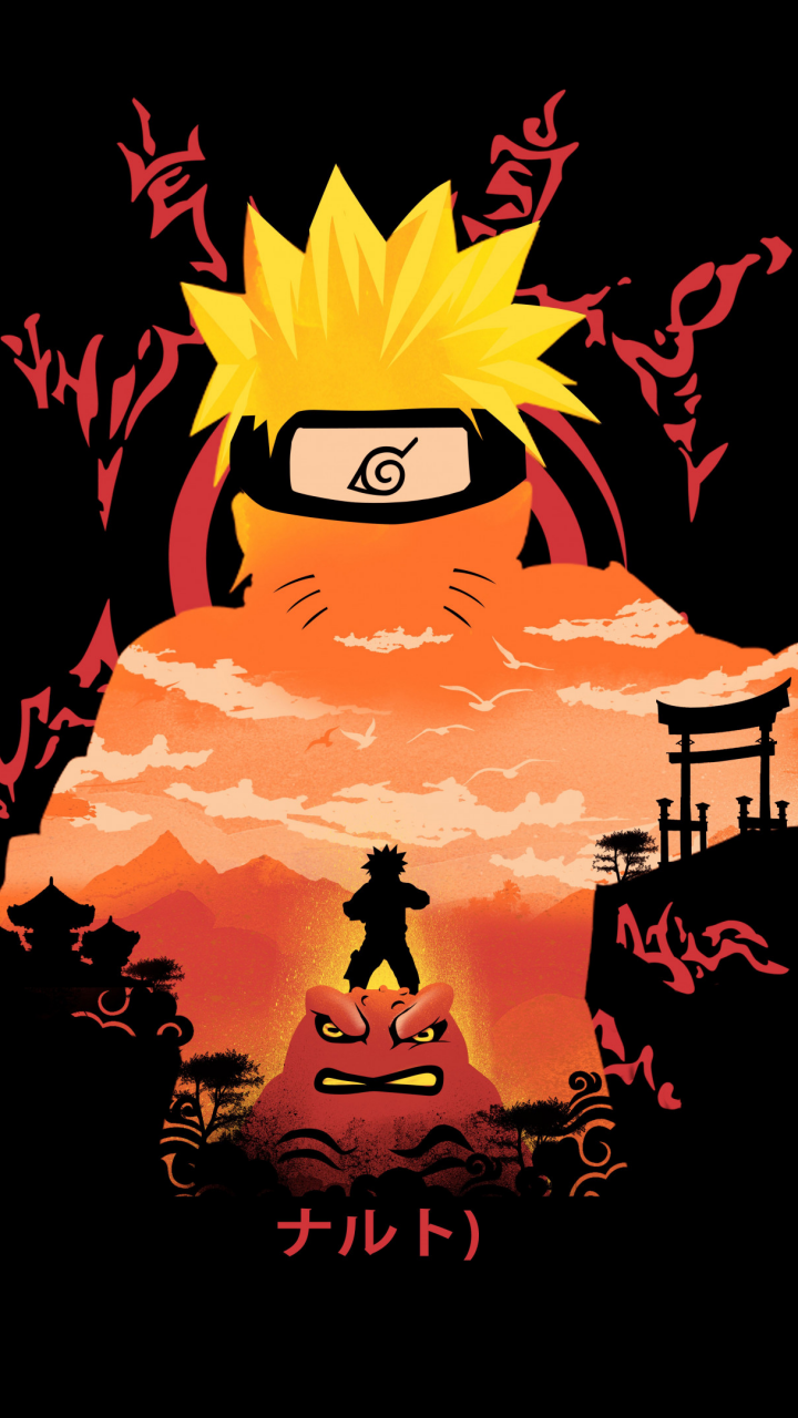 Naruto Wallpaper 4K, Digital Art, Black Background